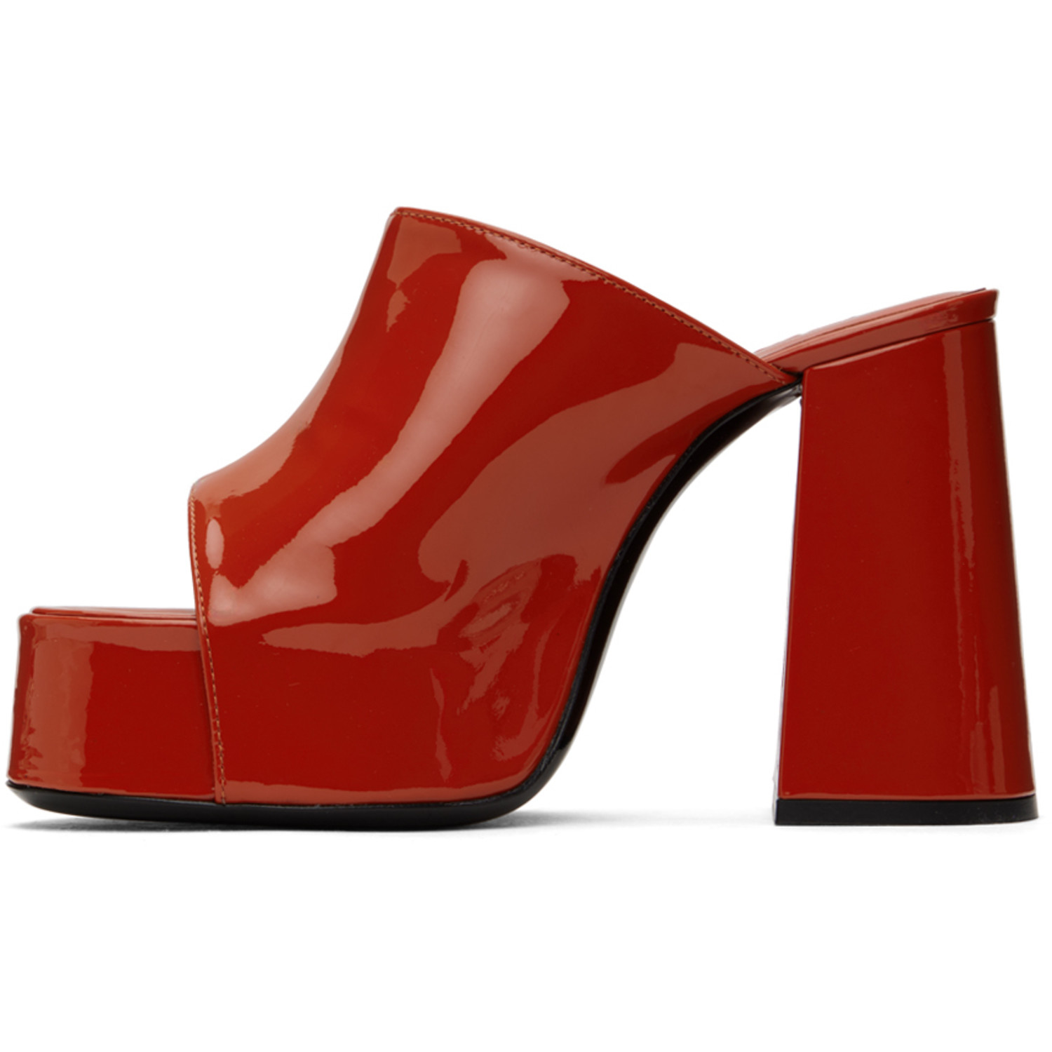  By Far Orange Brad Heeled Sandals 