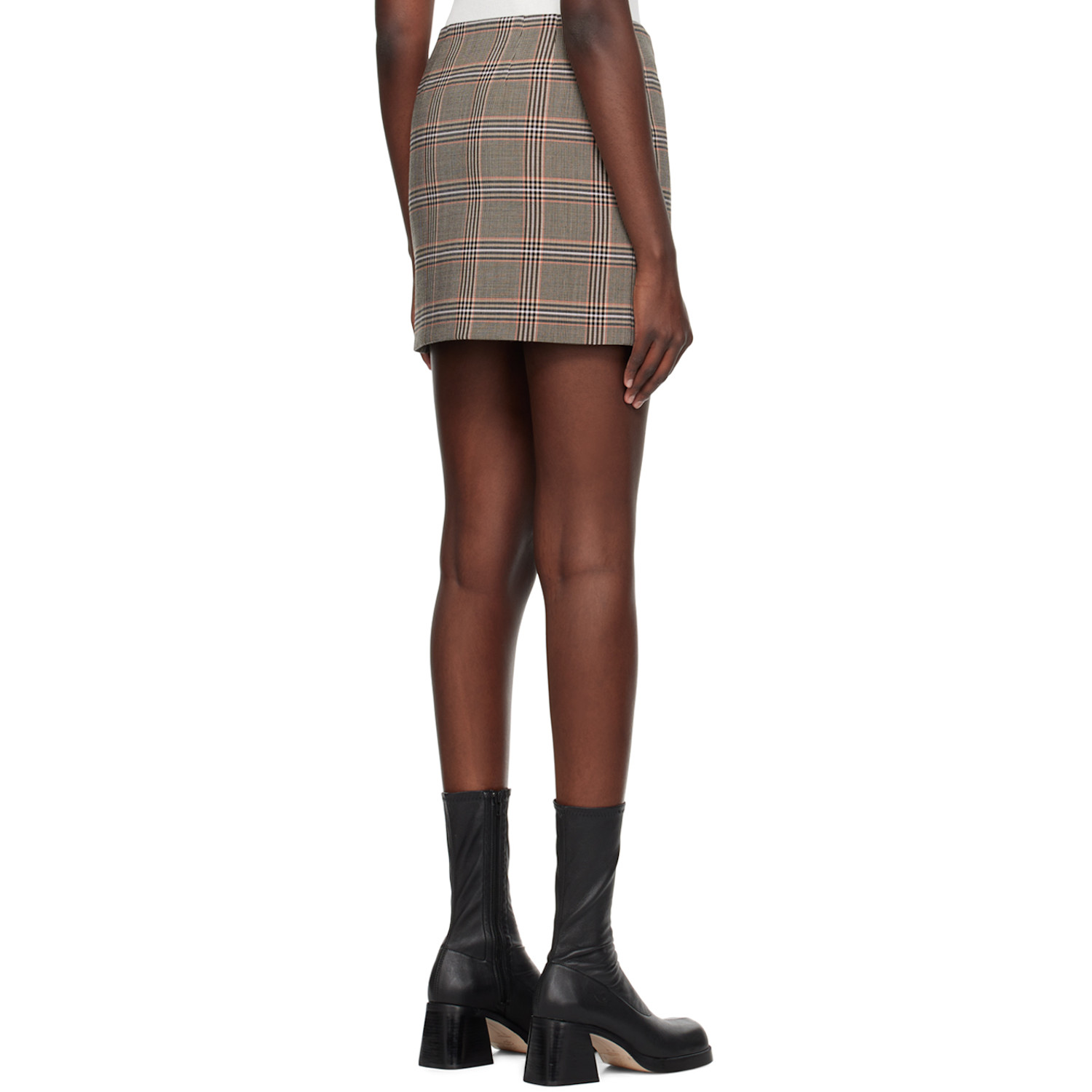  Sportmax Brown Glen Plaid Miniskirt 