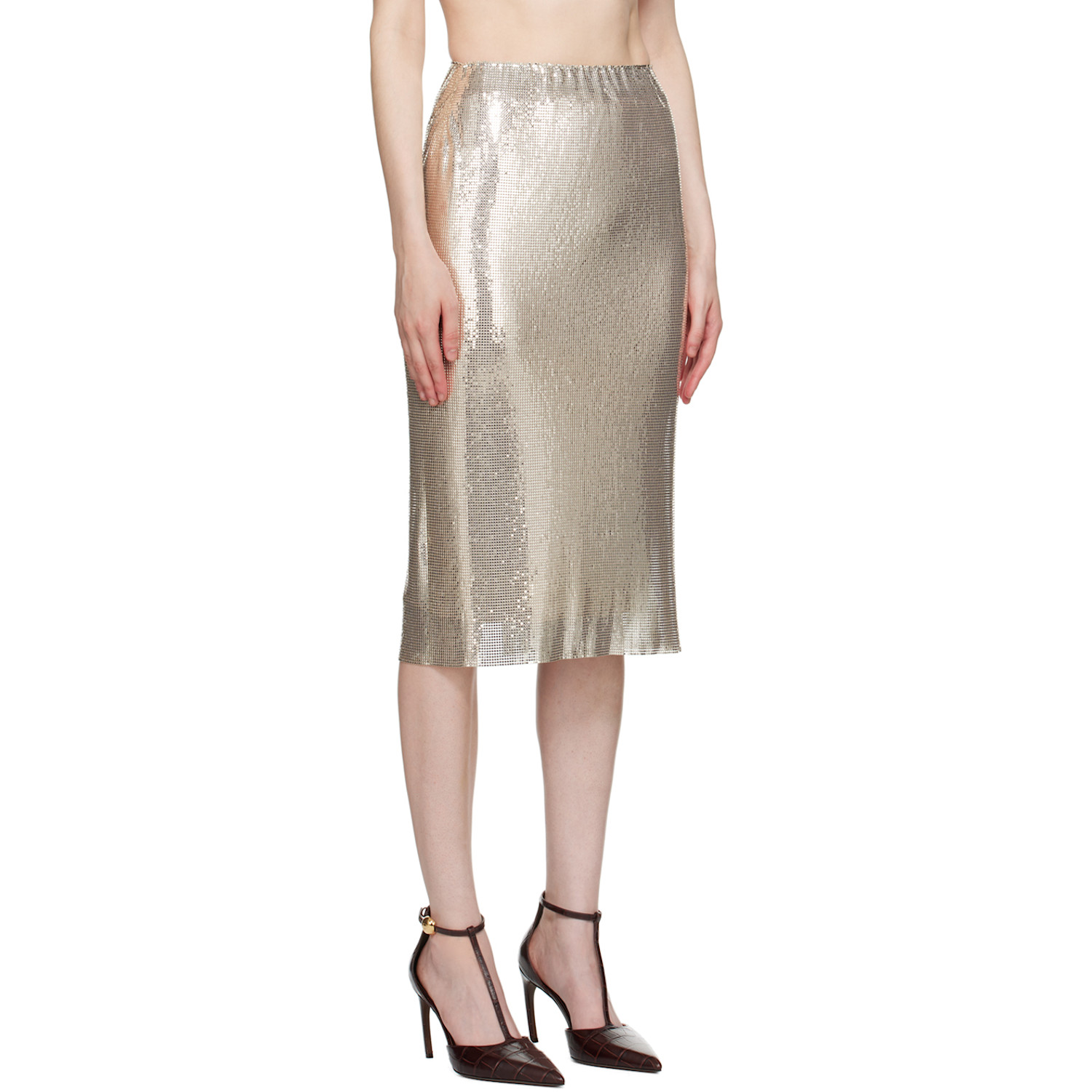  Sportmax Gold Cariddi Midi Skirt 