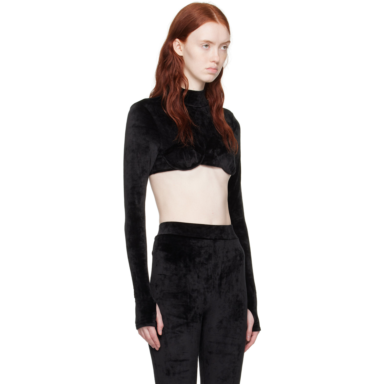  Gcds Black Cropped Turtleneck 