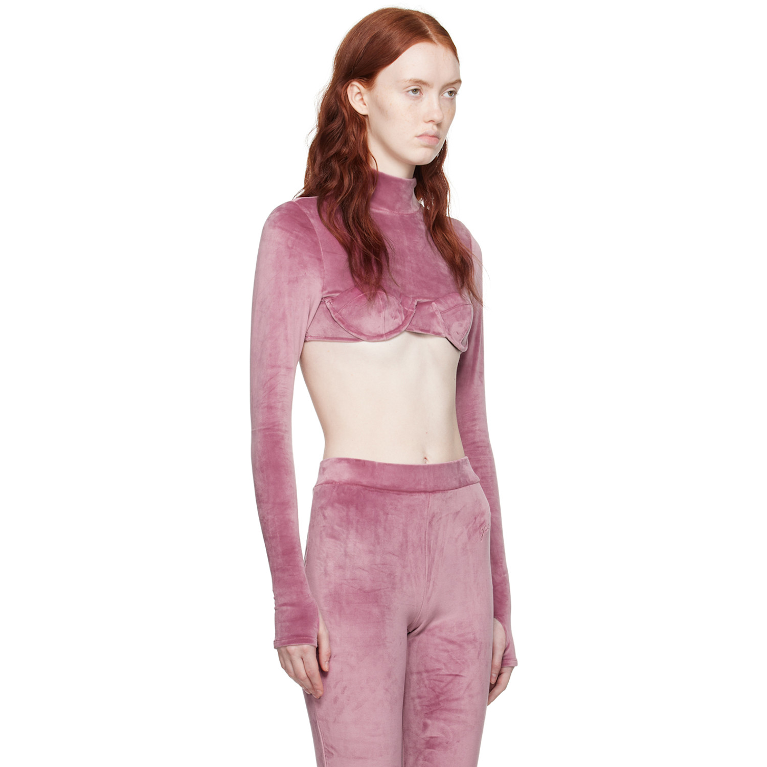  Gcds Purple Cropped Turtleneck 