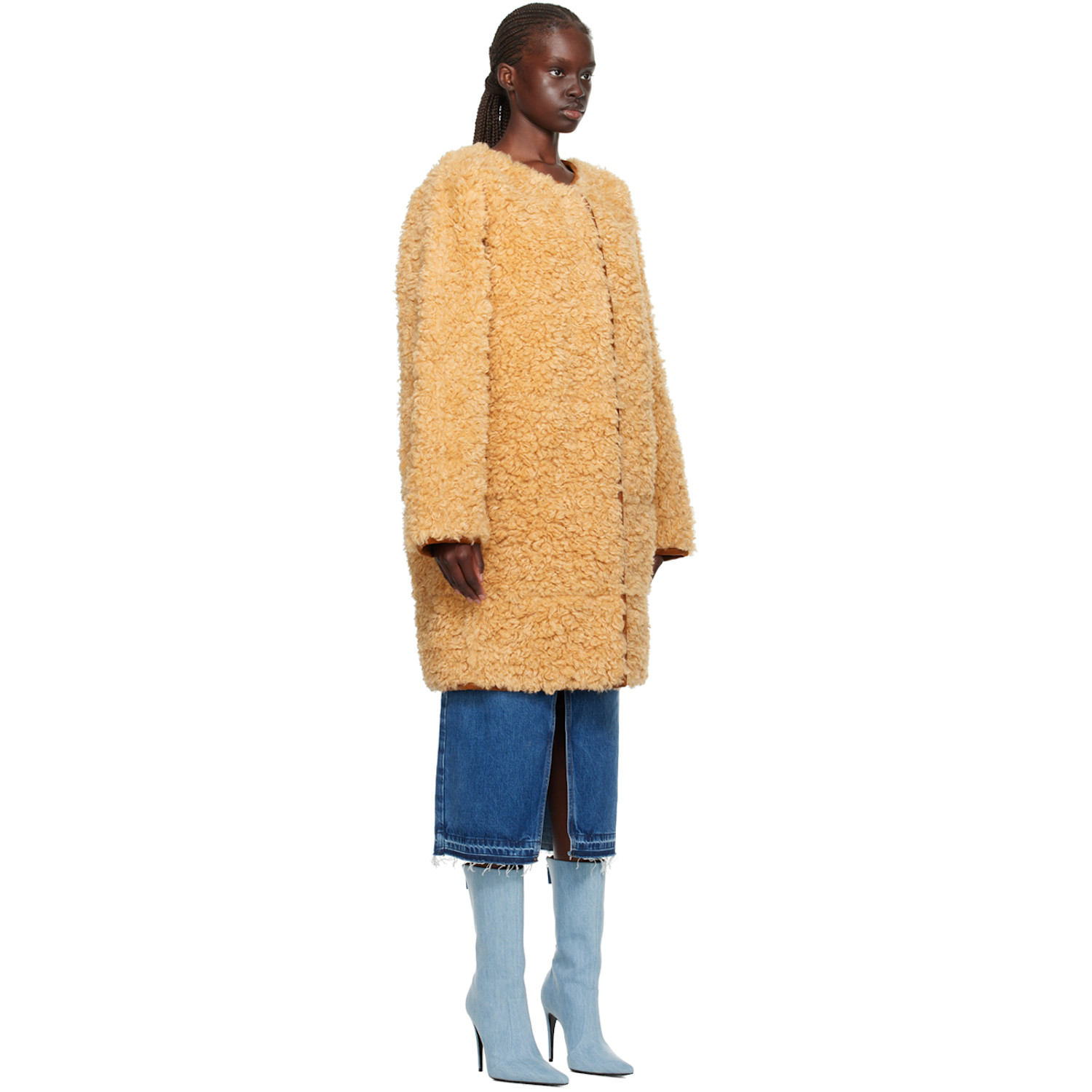  Stand Studio Beige Paola Faux-fur Coat 