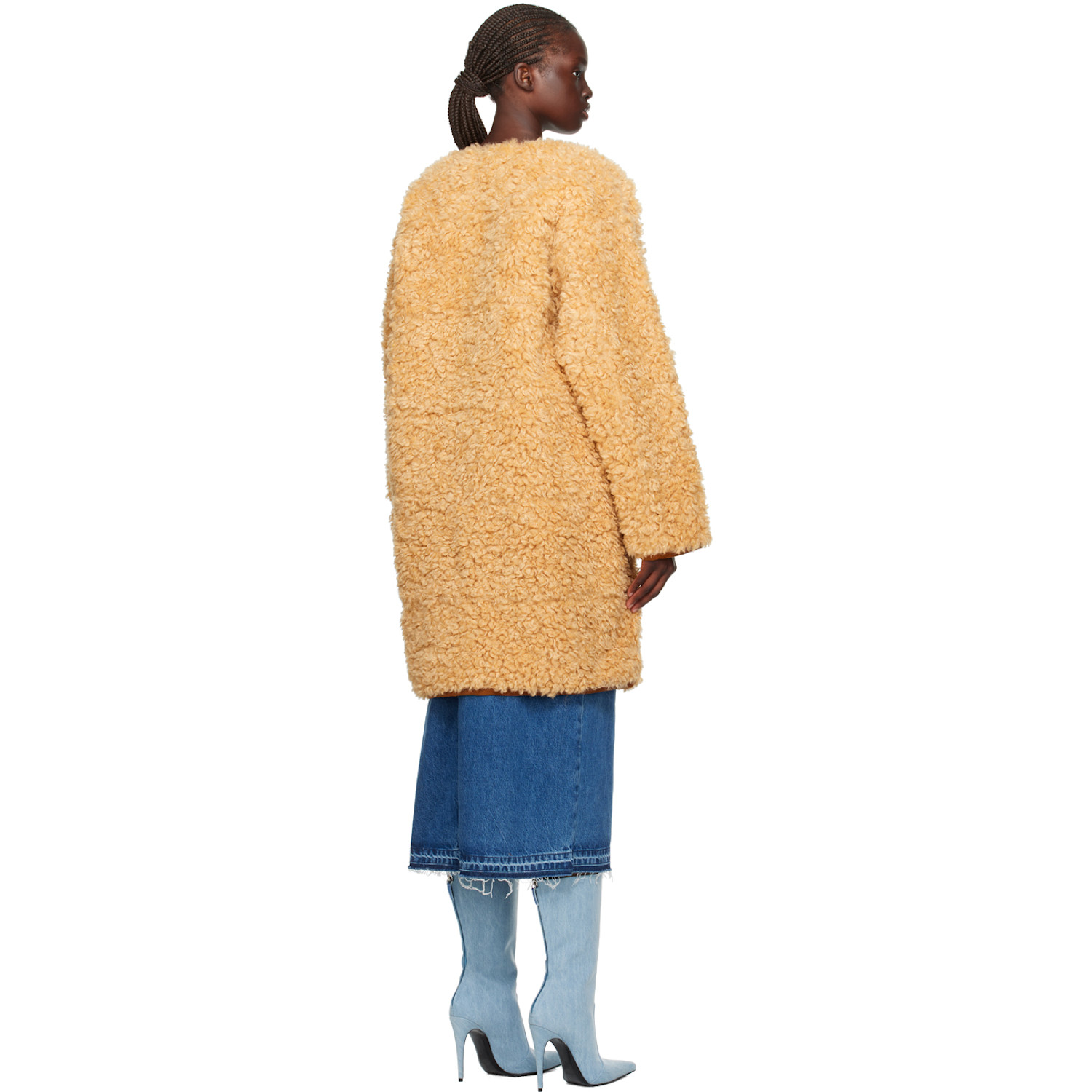  Stand Studio Beige Paola Faux-fur Coat 