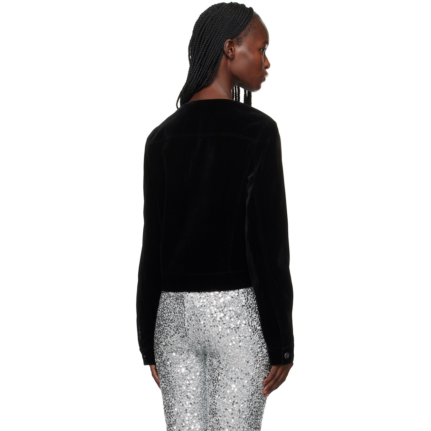  We11done Black Collarless Jacket 