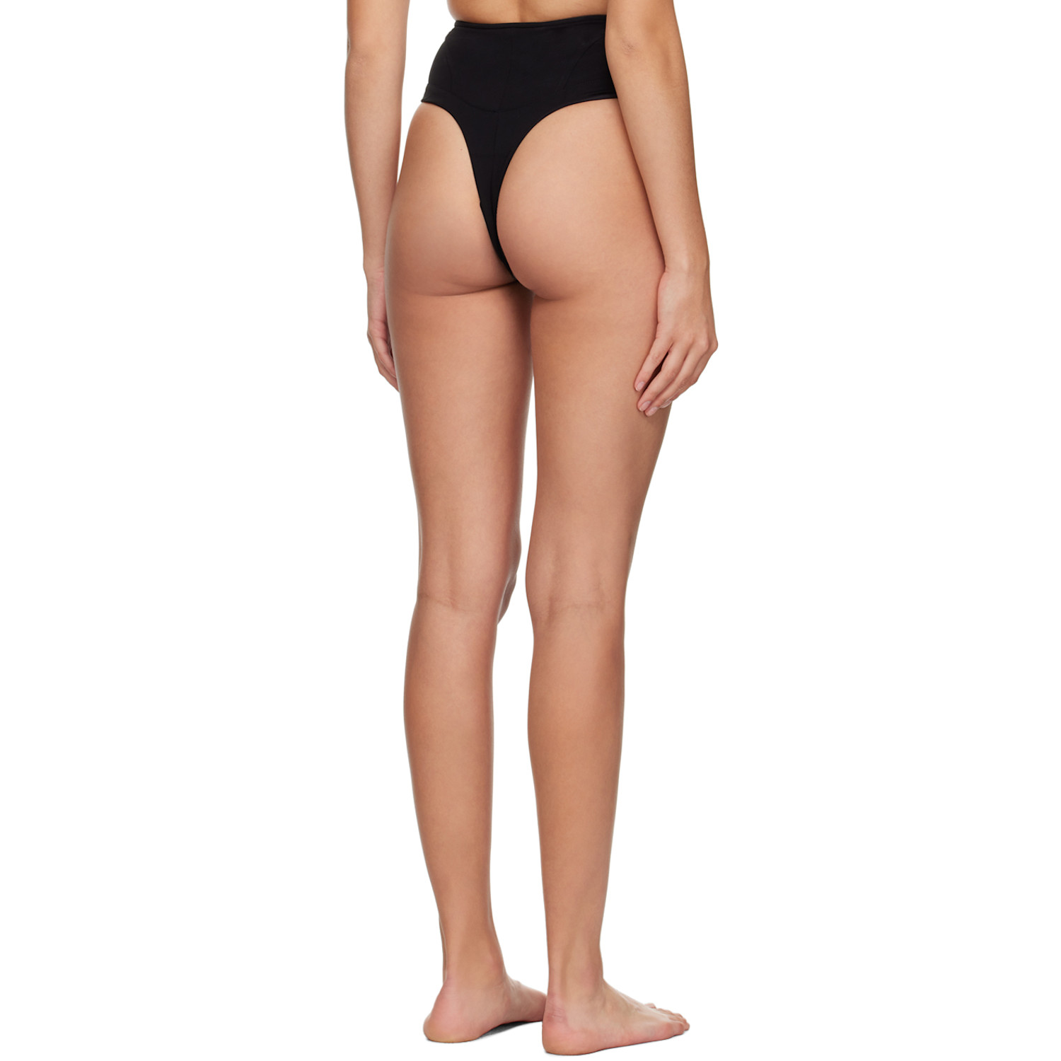  Mugler Black Corset Bikini Bottoms 