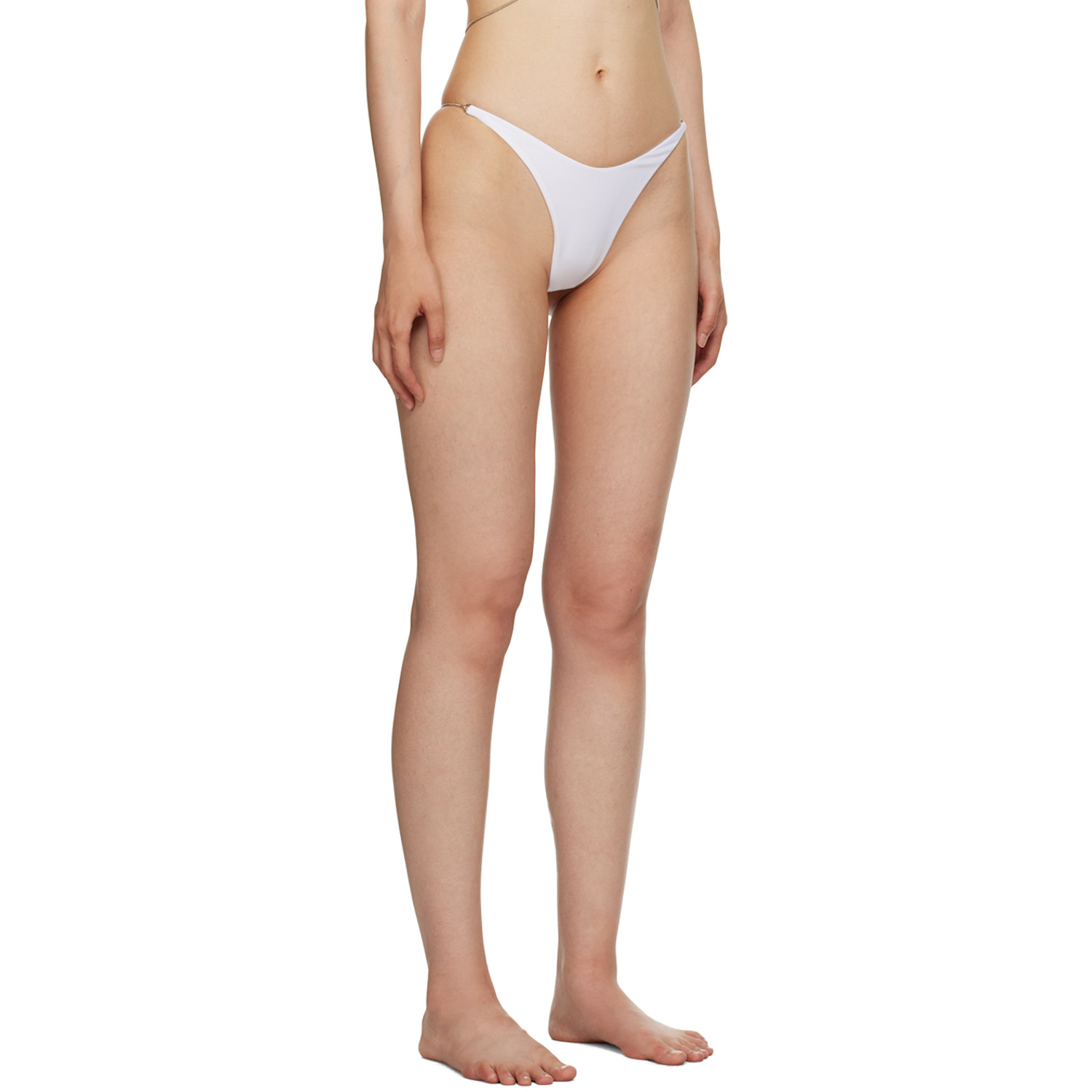  Mugler White Star Bikini Bottoms 