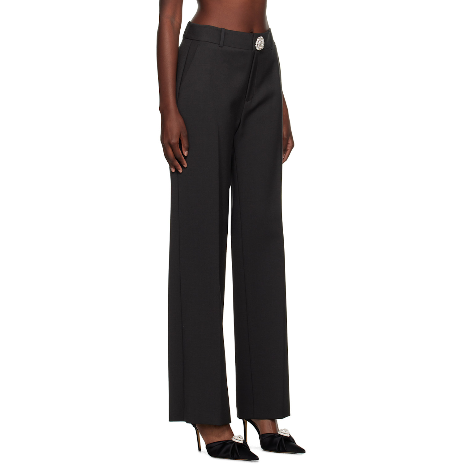  Area Black Slit Trousers 