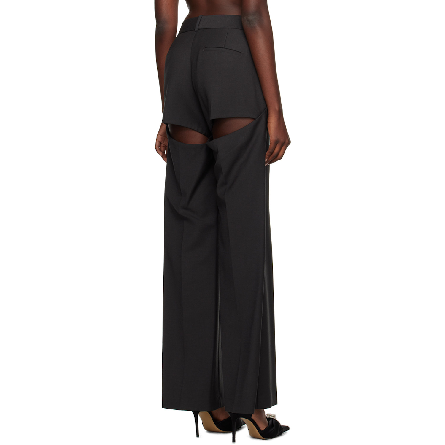  Area Black Slit Trousers 