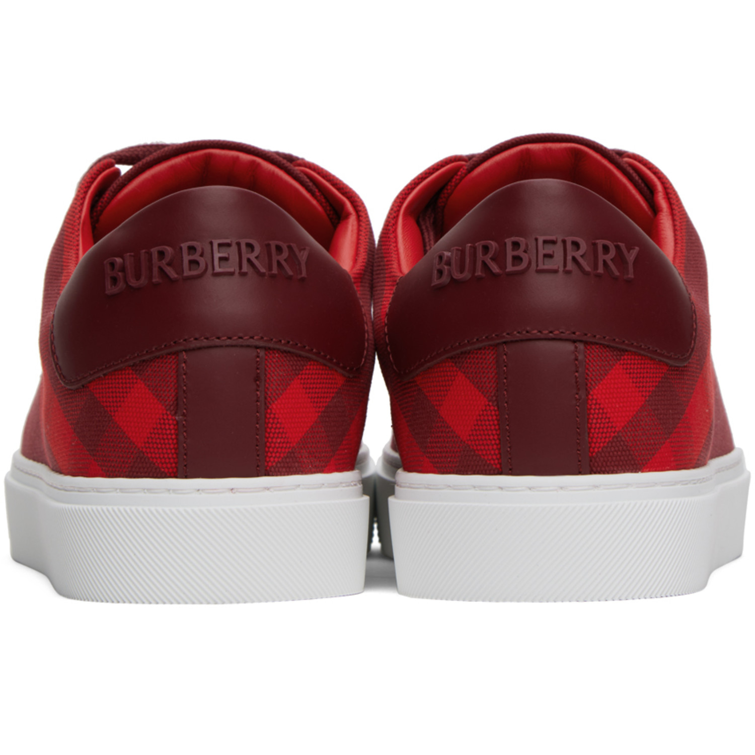  Burberry Red Check Sneakers 