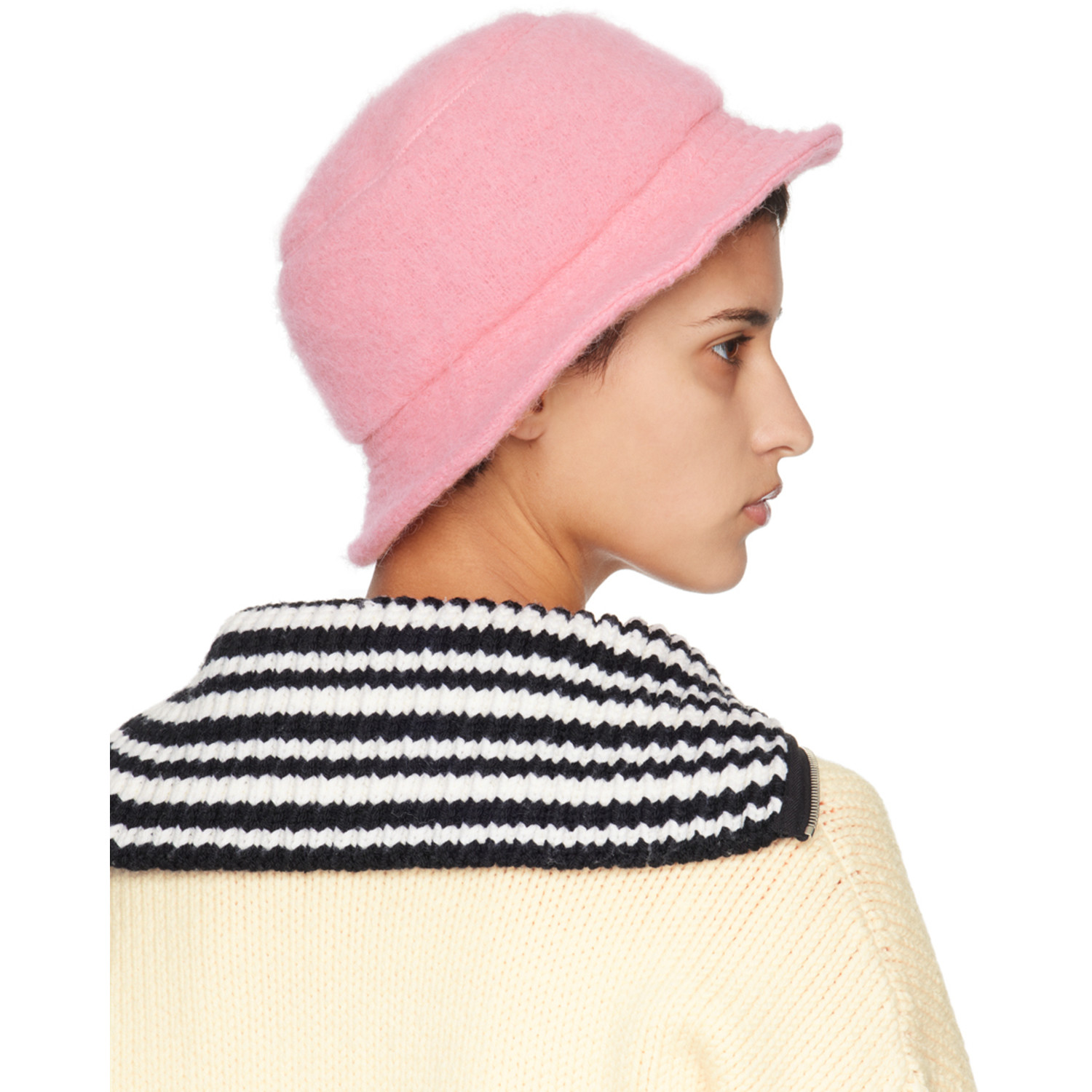  Marni Pink Brushed Alpaca Bucket Hat 