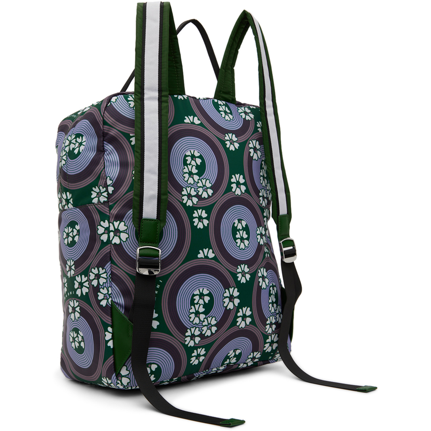  Marni Kids Purple & Green Allover 70s Circles Backpack 