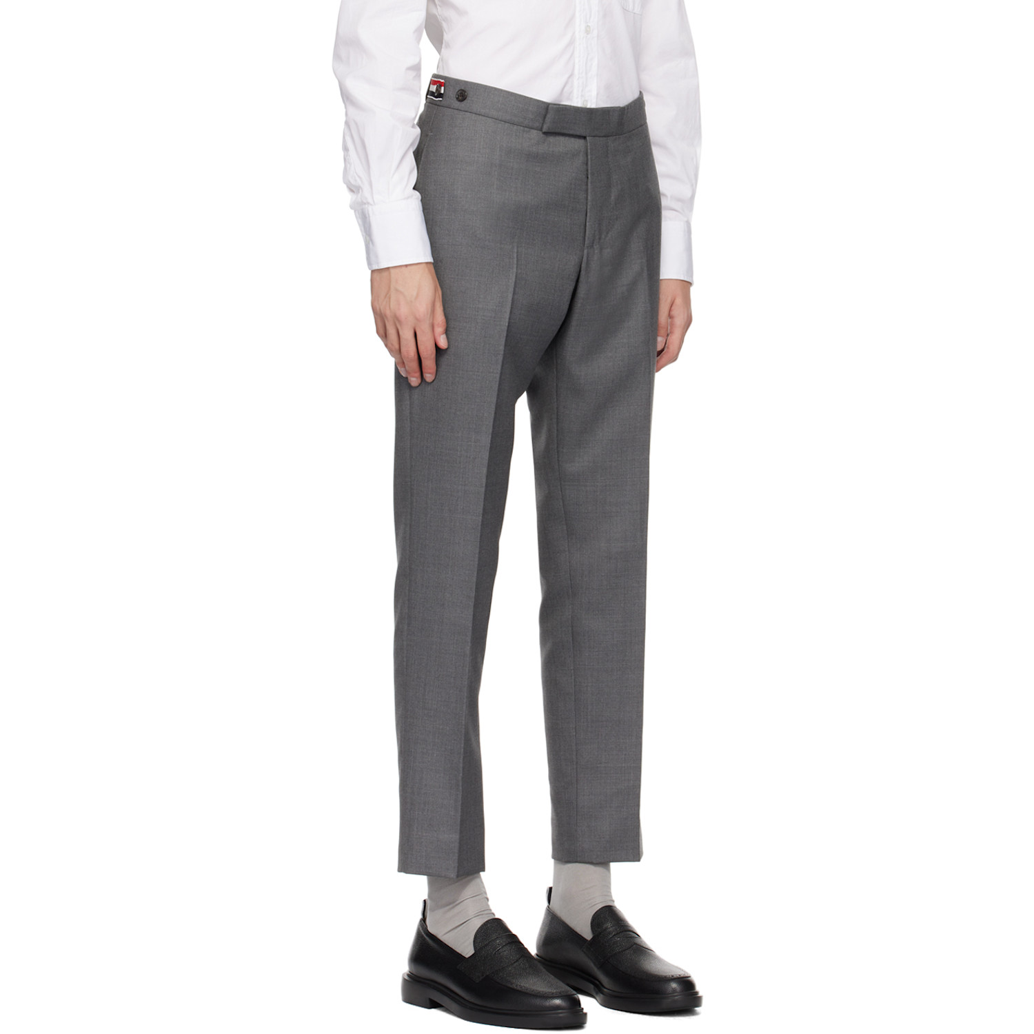 Thom Browne Gray Low-rise Trousers 