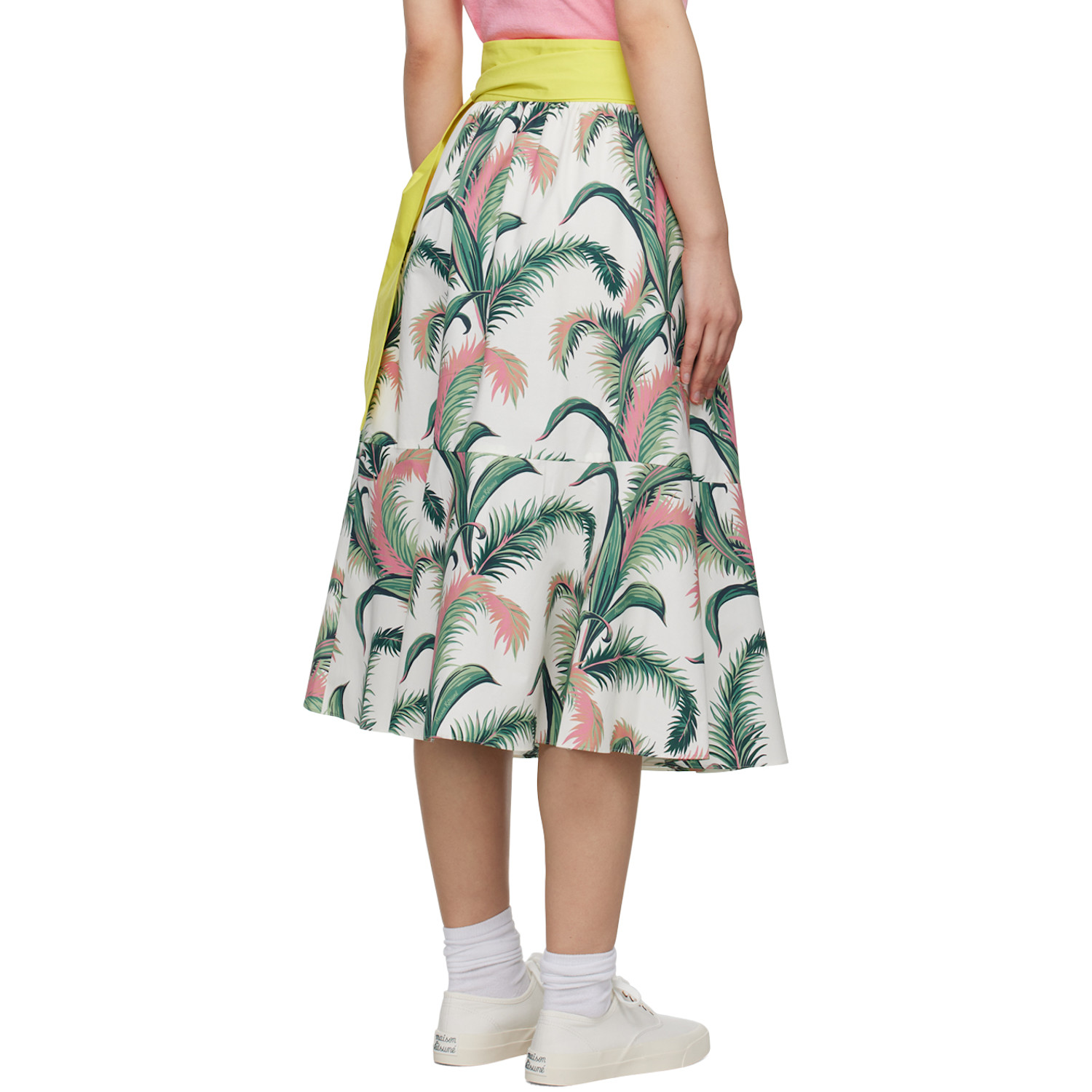  Maison Kitsuné Multicolor Hotel Olympia Edition Palm Frond Midi Skirt 