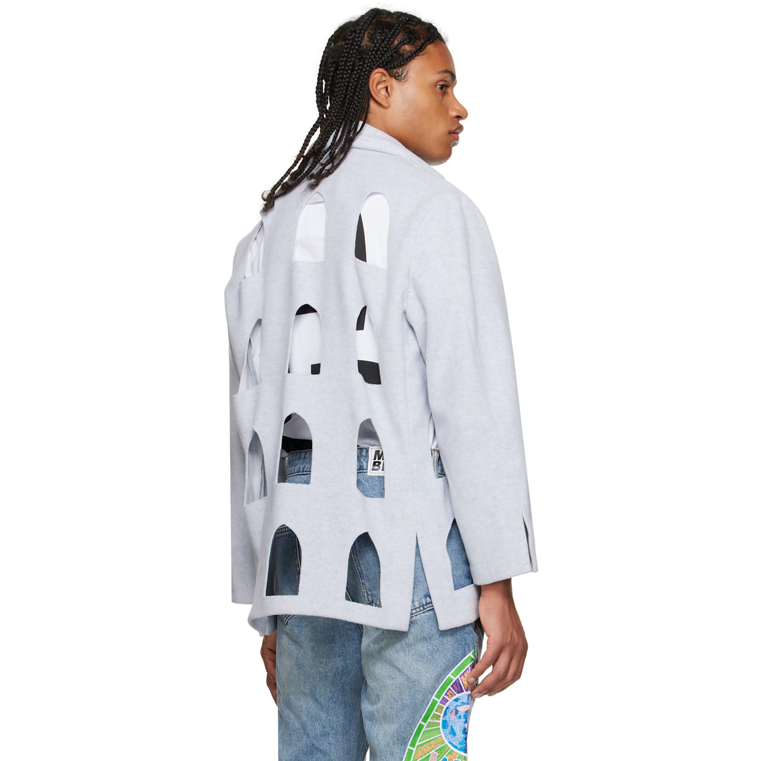 Who Decides War Gray Stained Glass Blazer 
