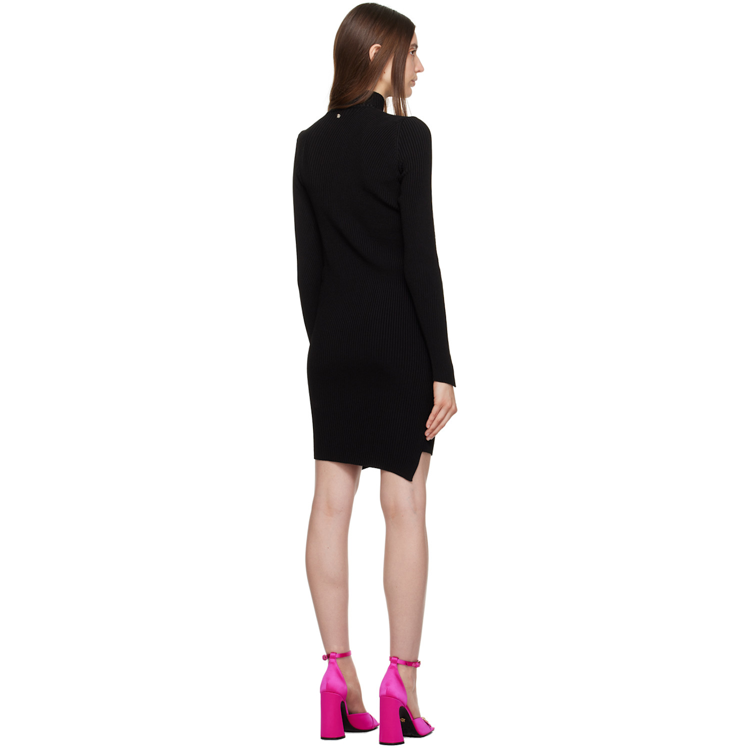  Versace Black Slashed Minidress 
