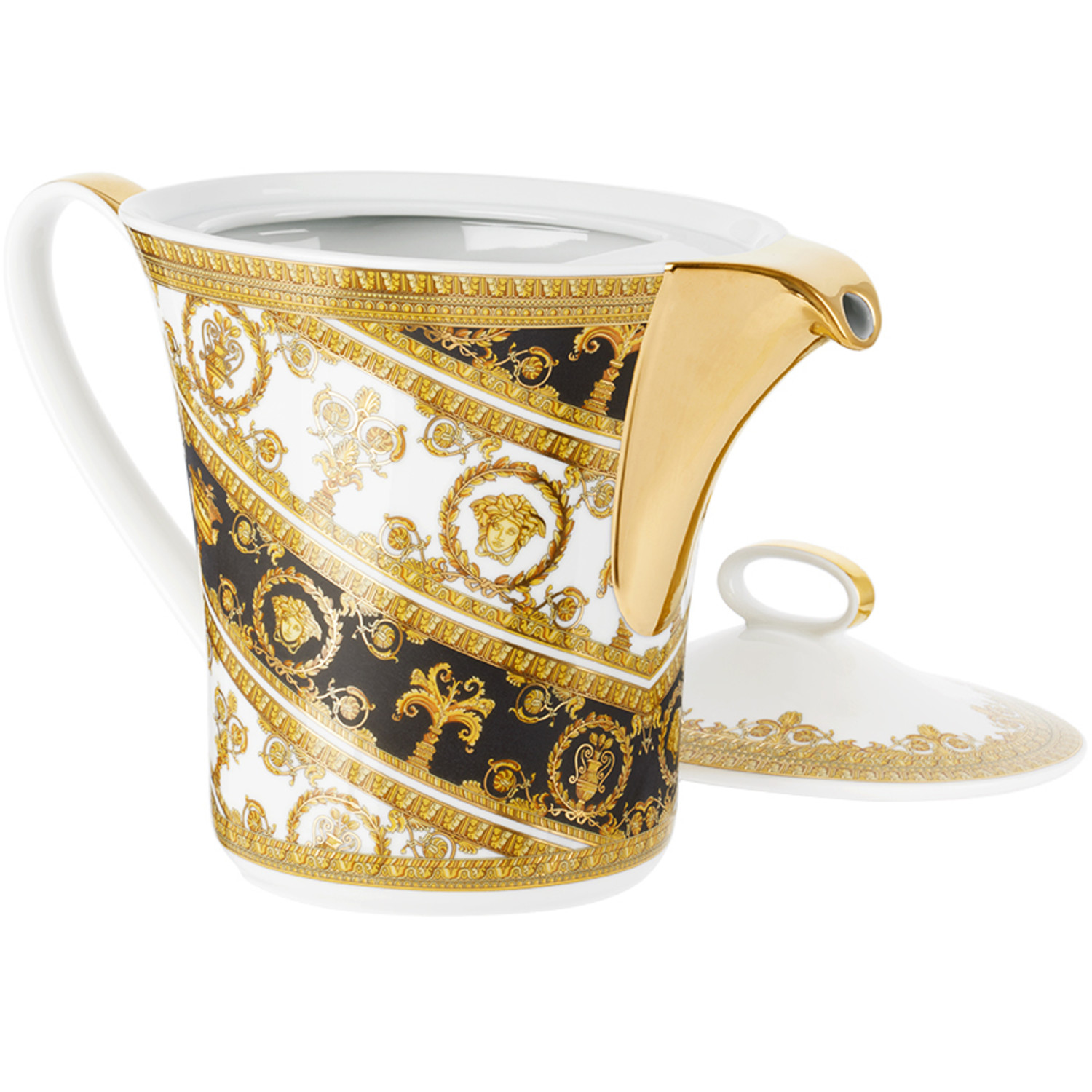  Versace White Rosenthal 'i Heart Baroque' Teapot 