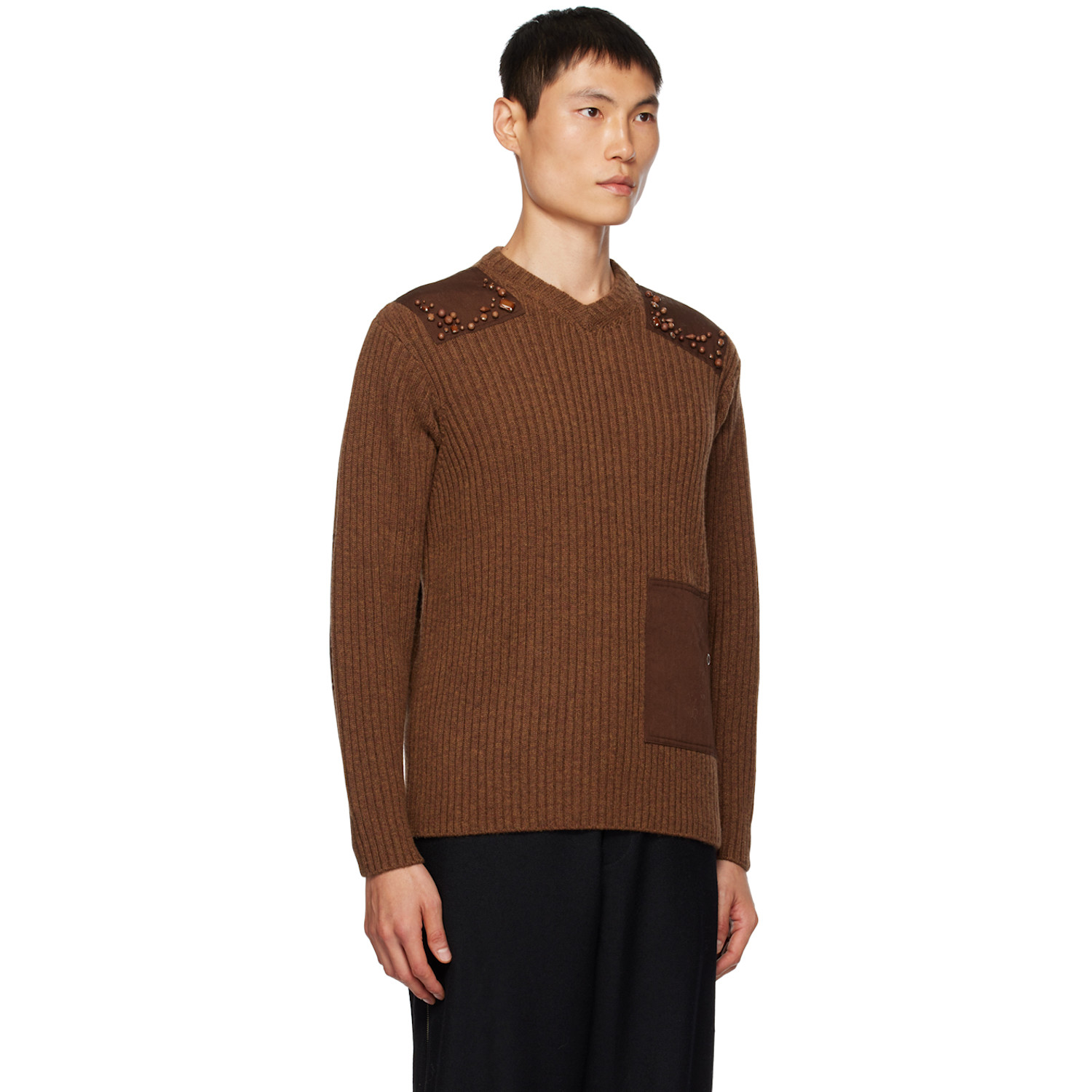  Undercover Brown Beaded Sweater 
