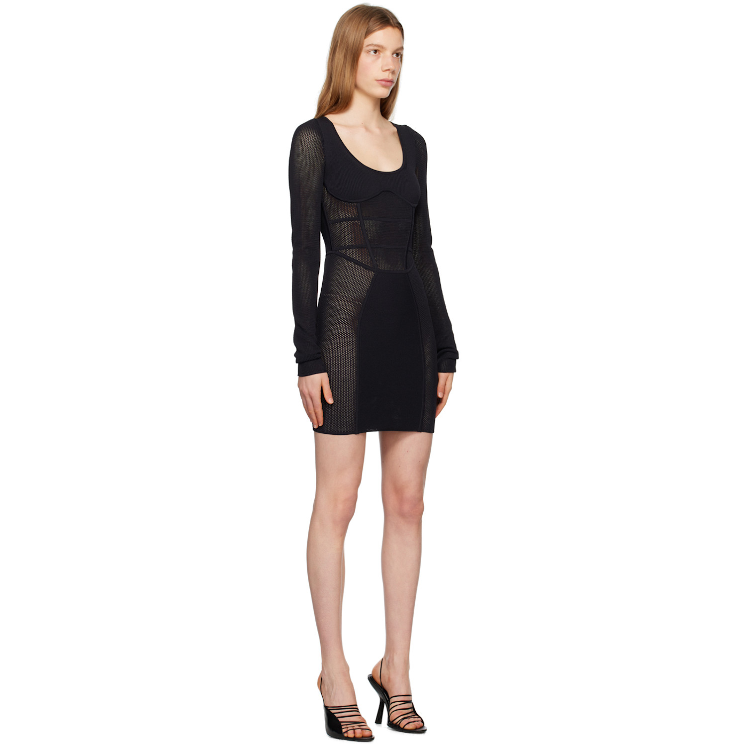  Dion Lee Black Paneled Minidress 