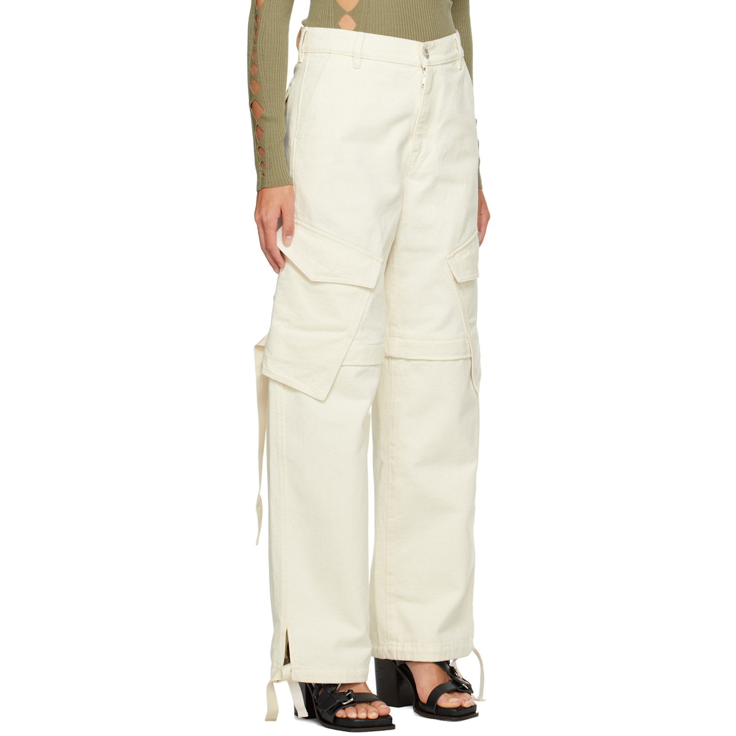  Dion Lee White Parachute Jeans 