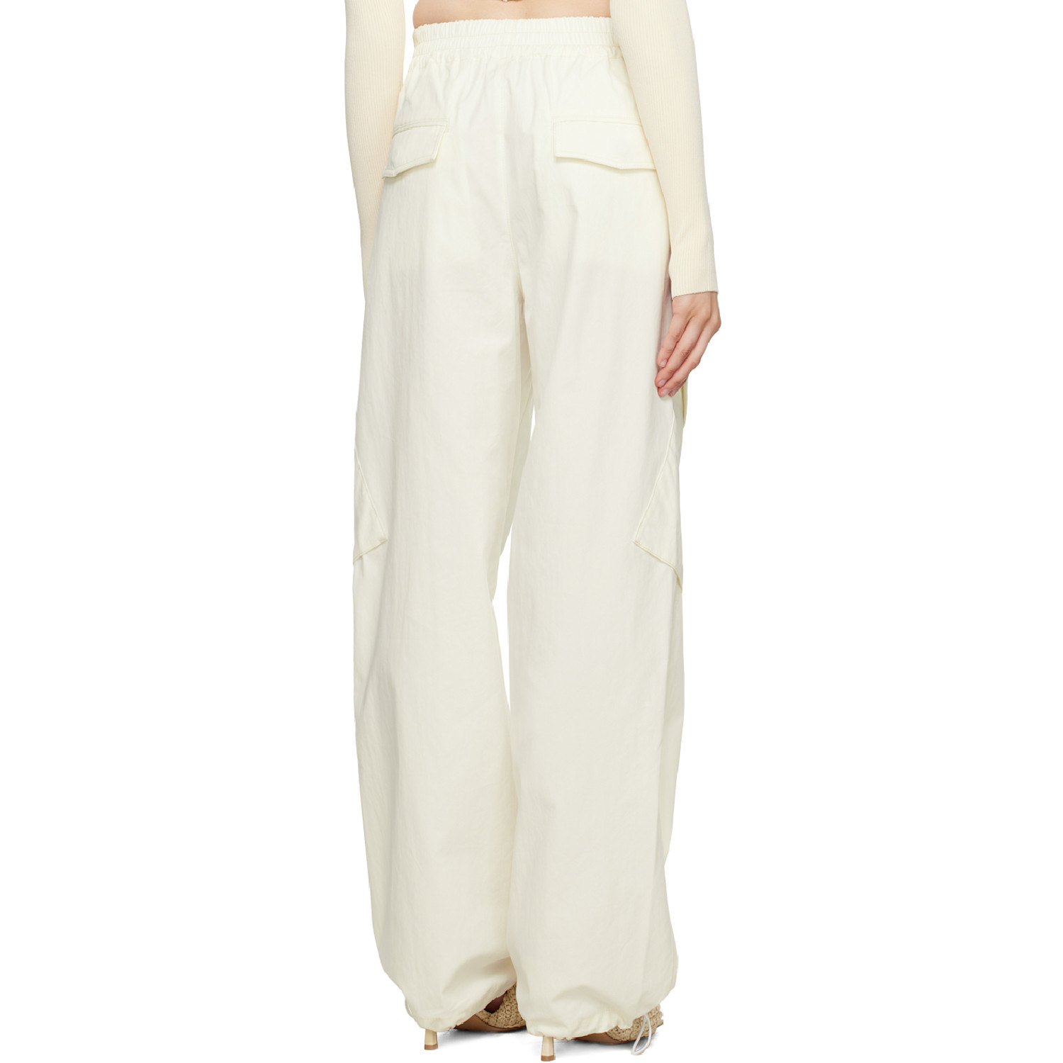  Dion Lee White Elasticized Trousers 