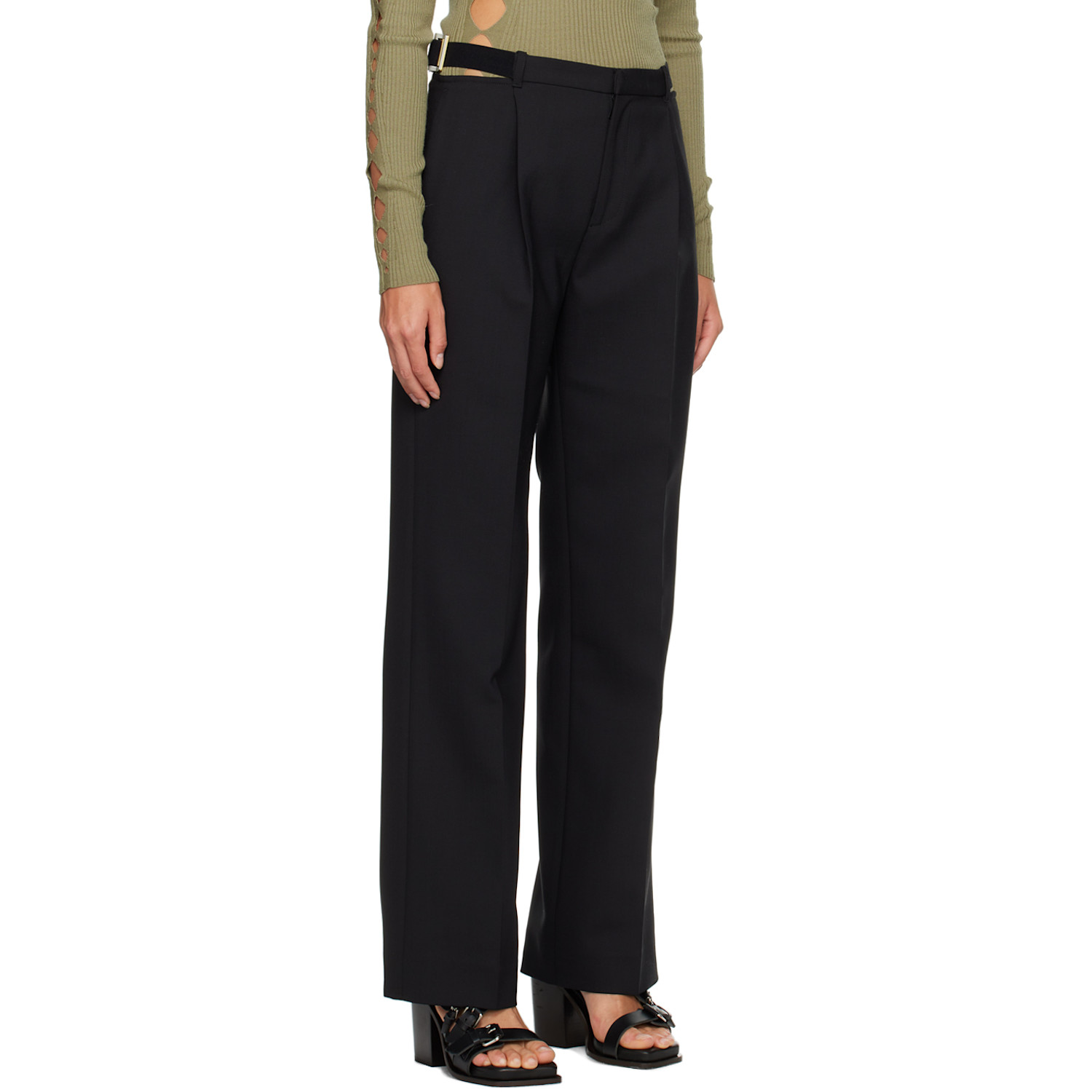  Dion Lee Black Safety Slider Trousers 