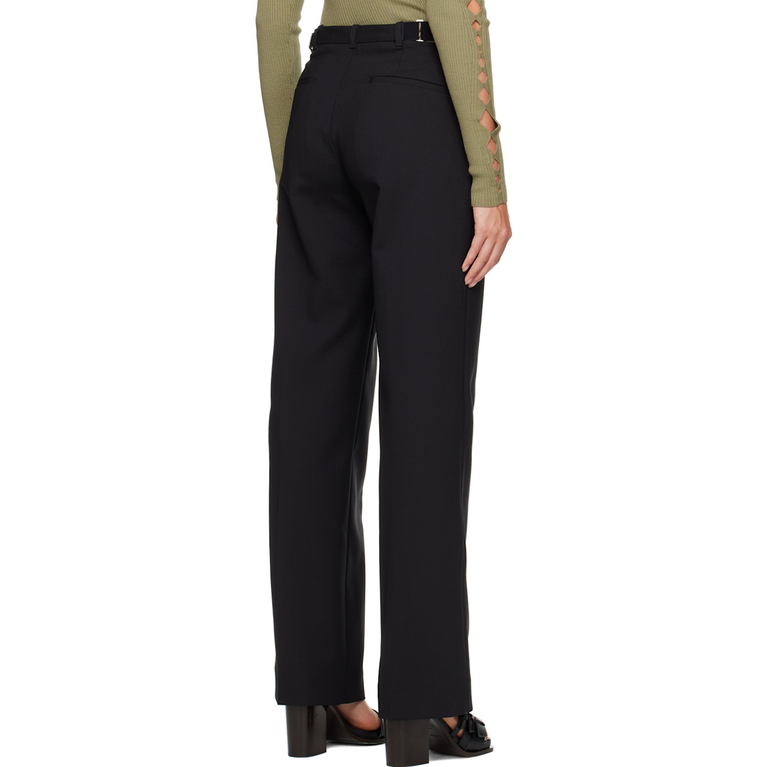  Dion Lee Black Safety Slider Trousers 