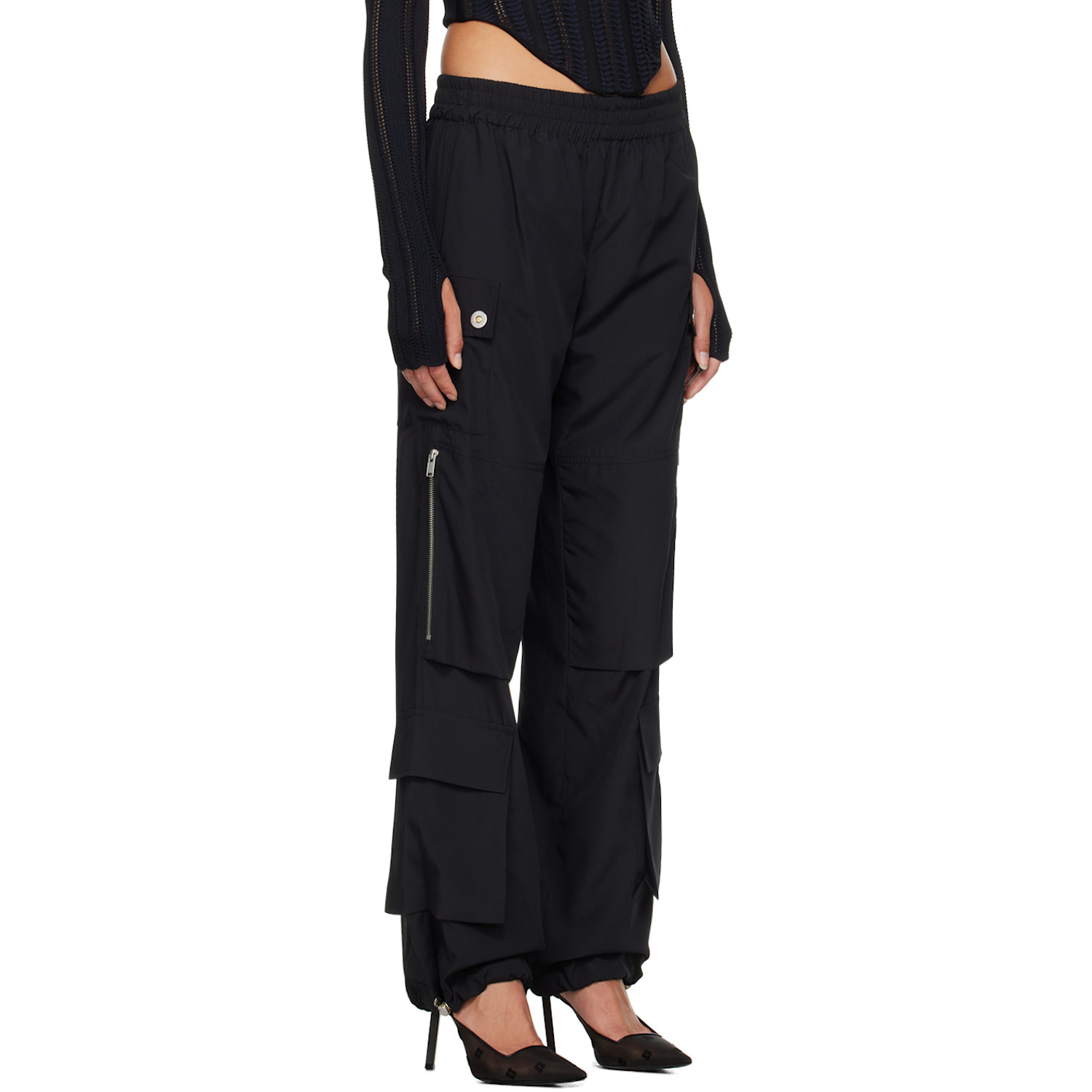  Dion Lee Black Pocket Cargo Trousers 