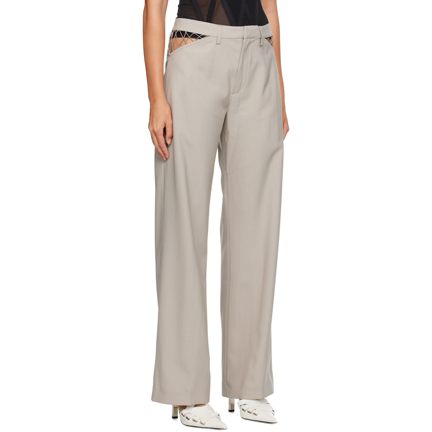  Dion Lee Taupe Lace Trousers 