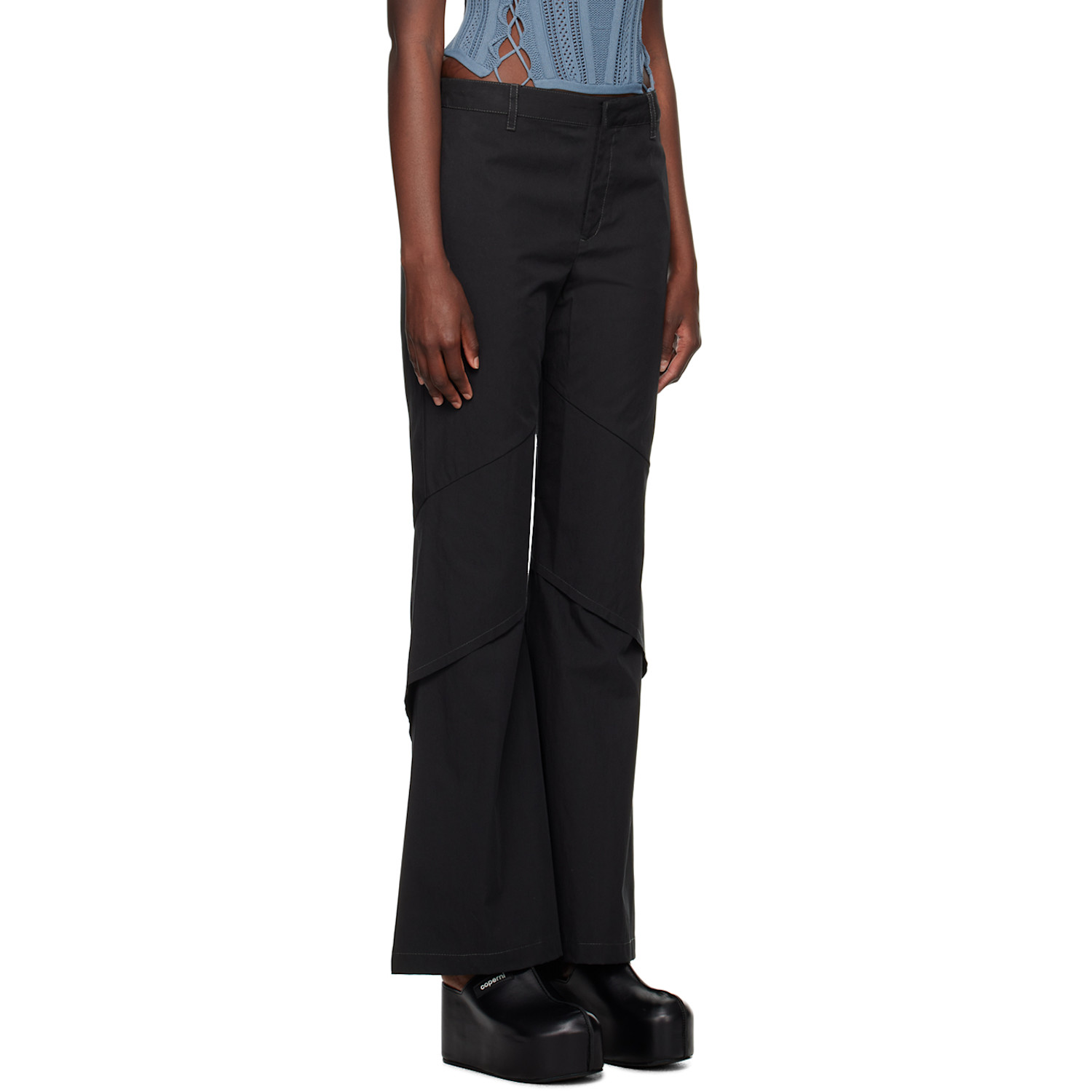  Dion Lee Black Drape Trousers 