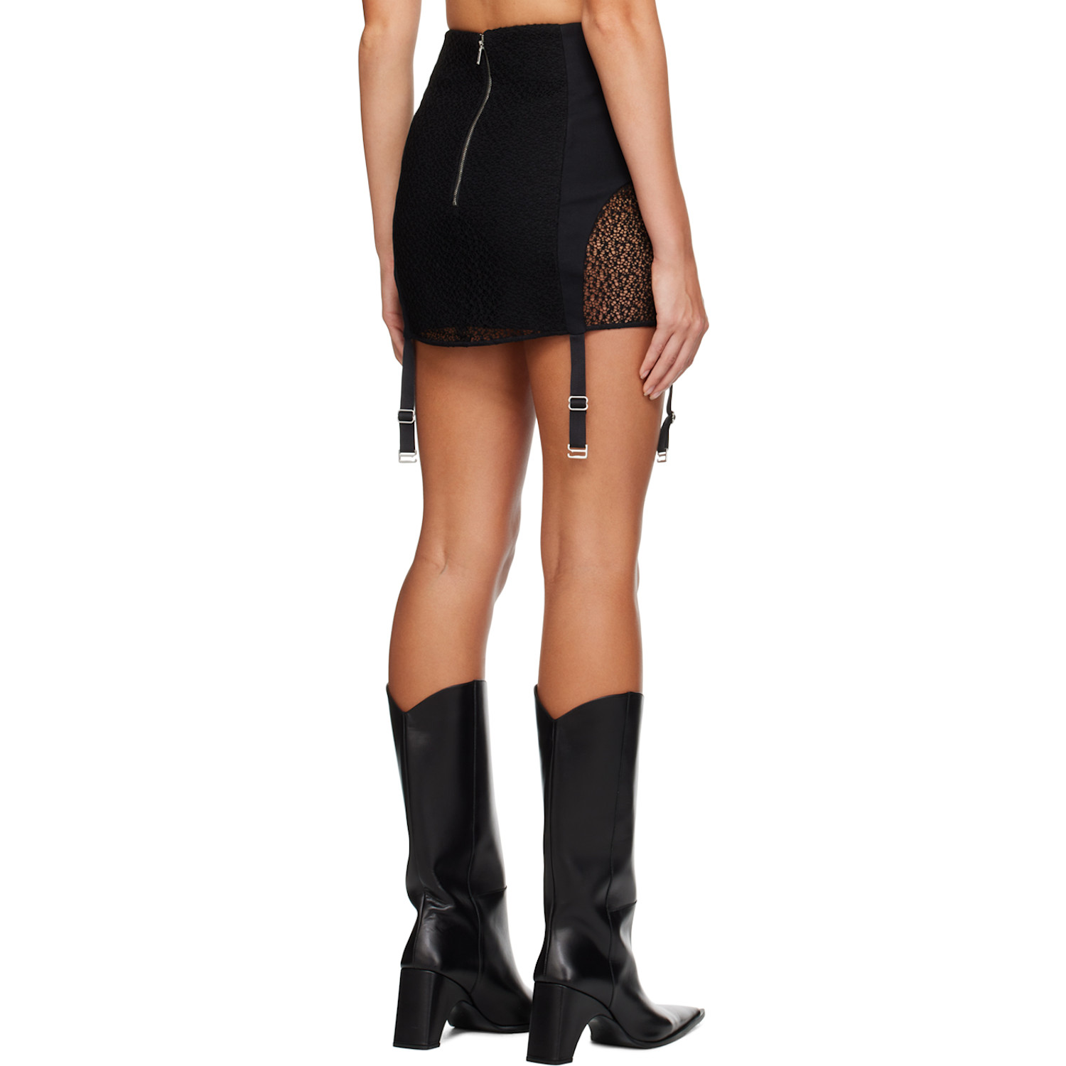 Dion Lee Black Lace-up Miniskirt 