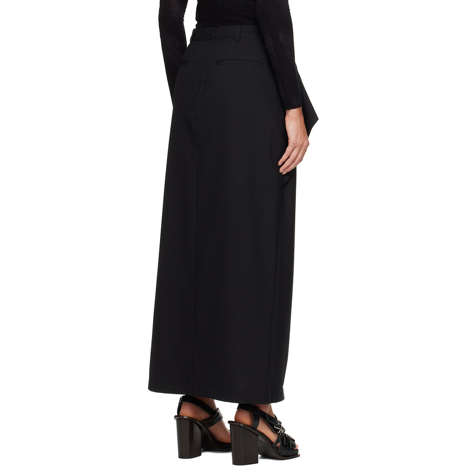  Dion Lee Black Zip Midi Skirt 