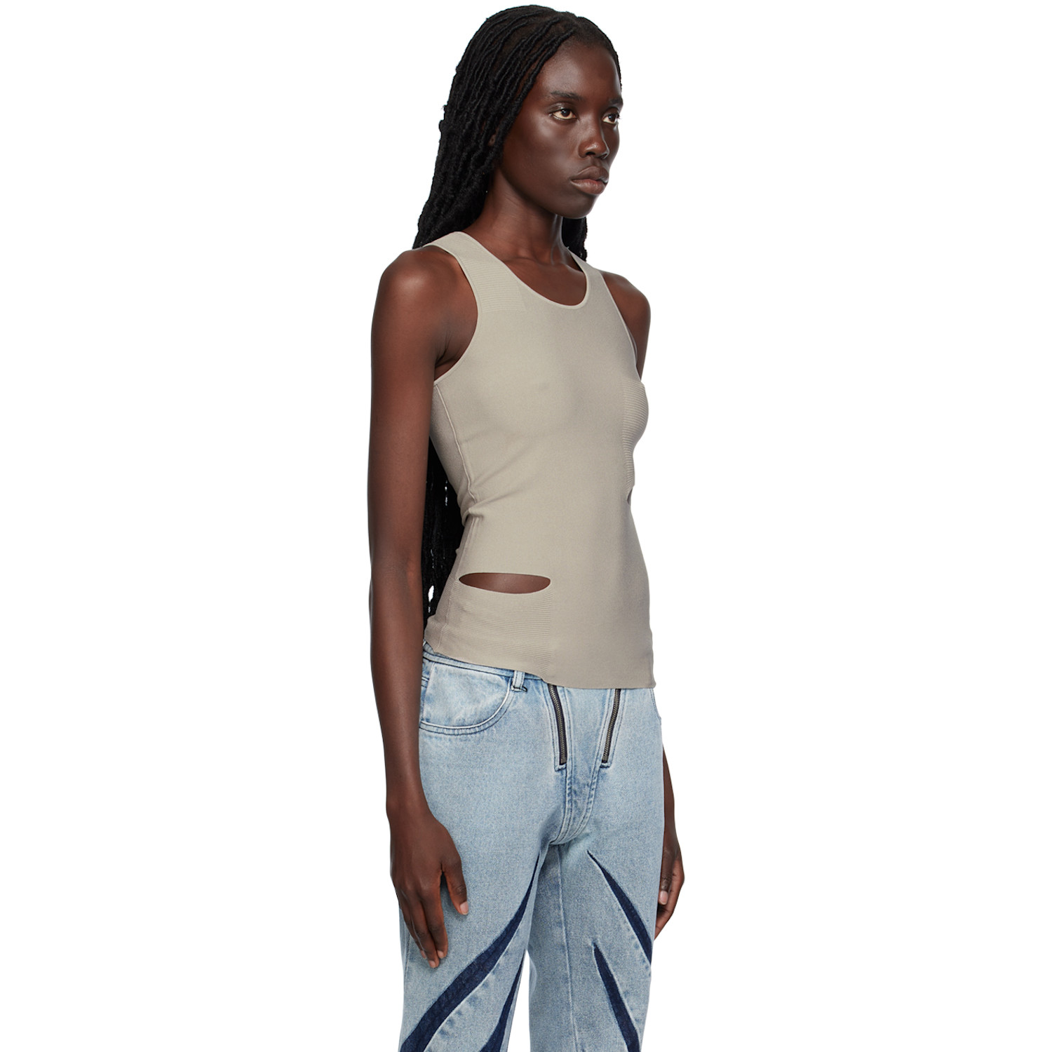  Dion Lee Gray Slit Tank Top 