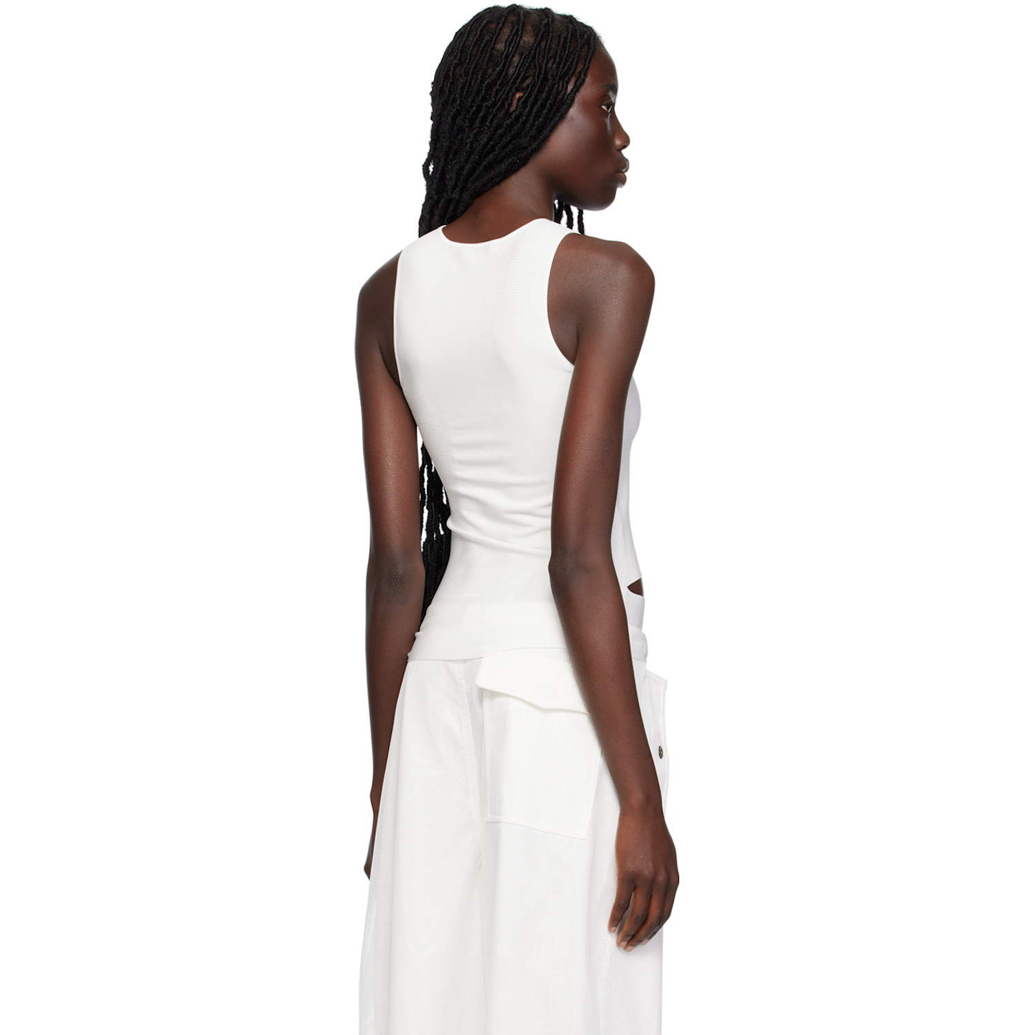  Dion Lee White Slit Tank Top 