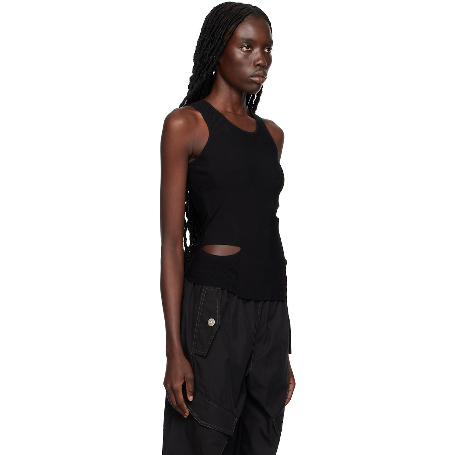  Dion Lee Black Slit Tank Top 
