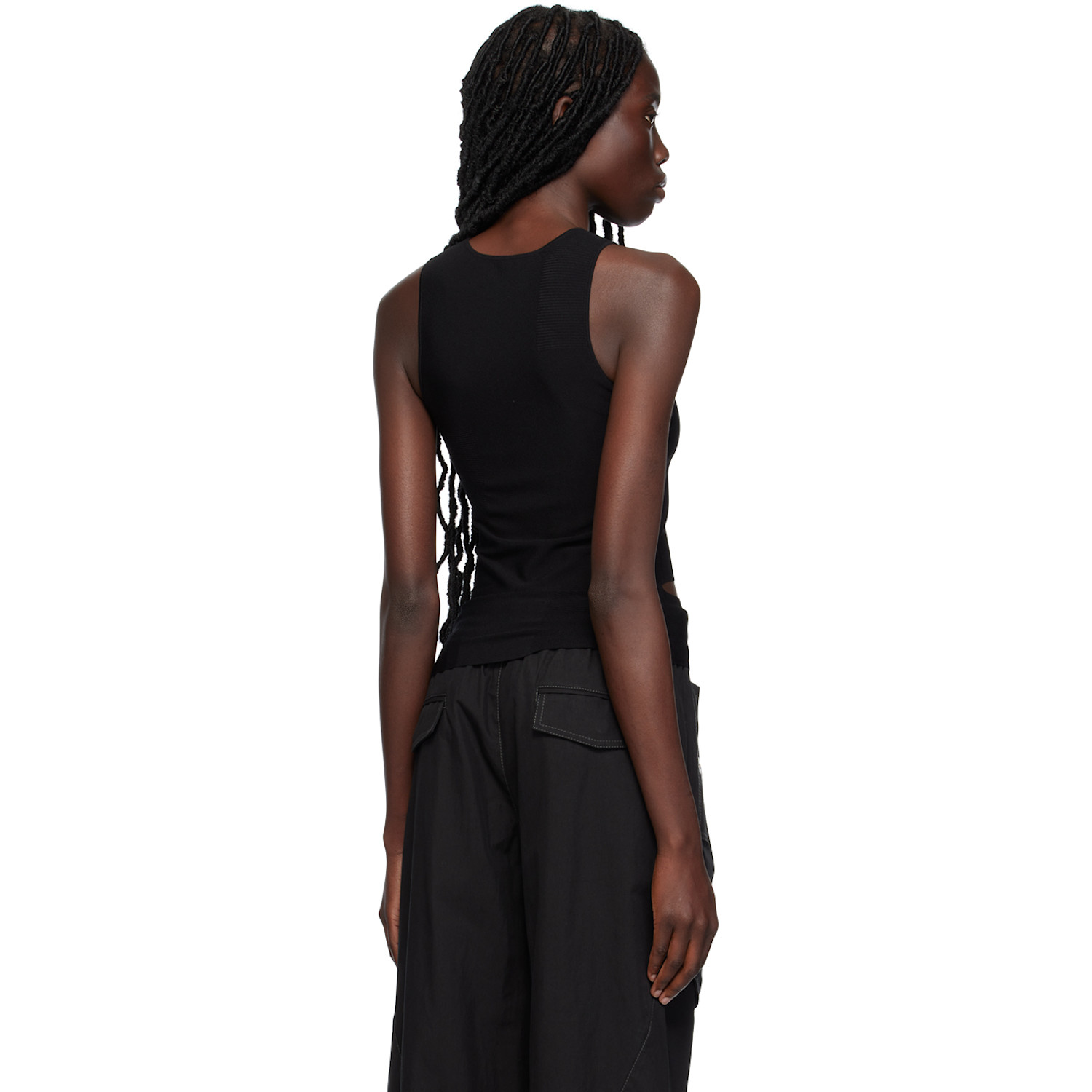  Dion Lee Black Slit Tank Top 