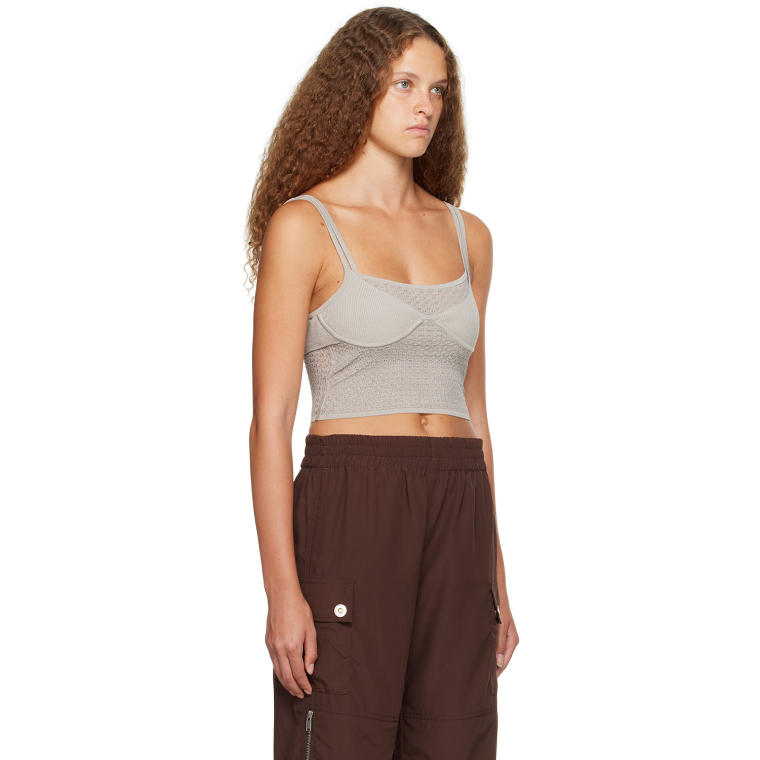  Dion Lee Gray Serpent Tank Top 