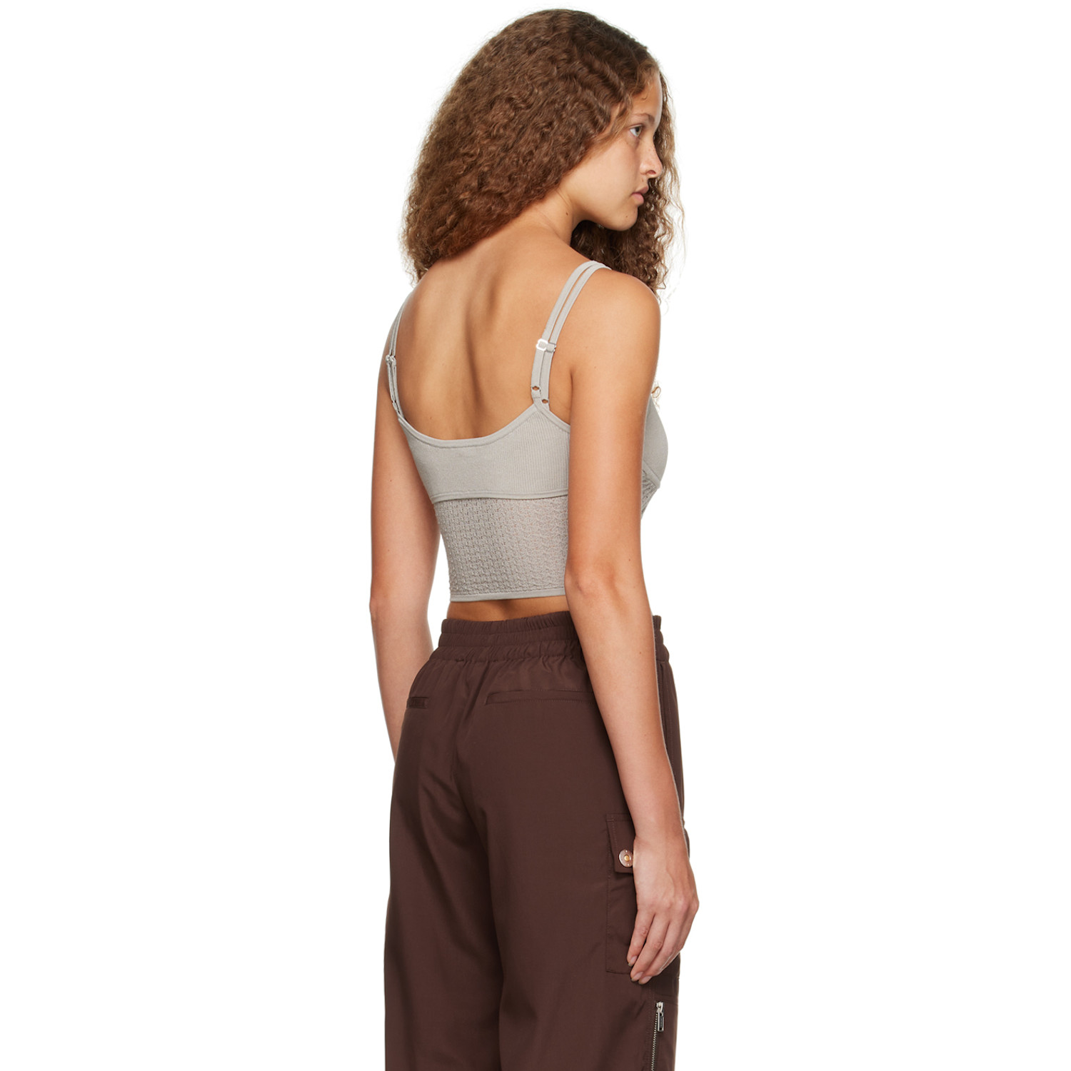  Dion Lee Gray Serpent Tank Top 