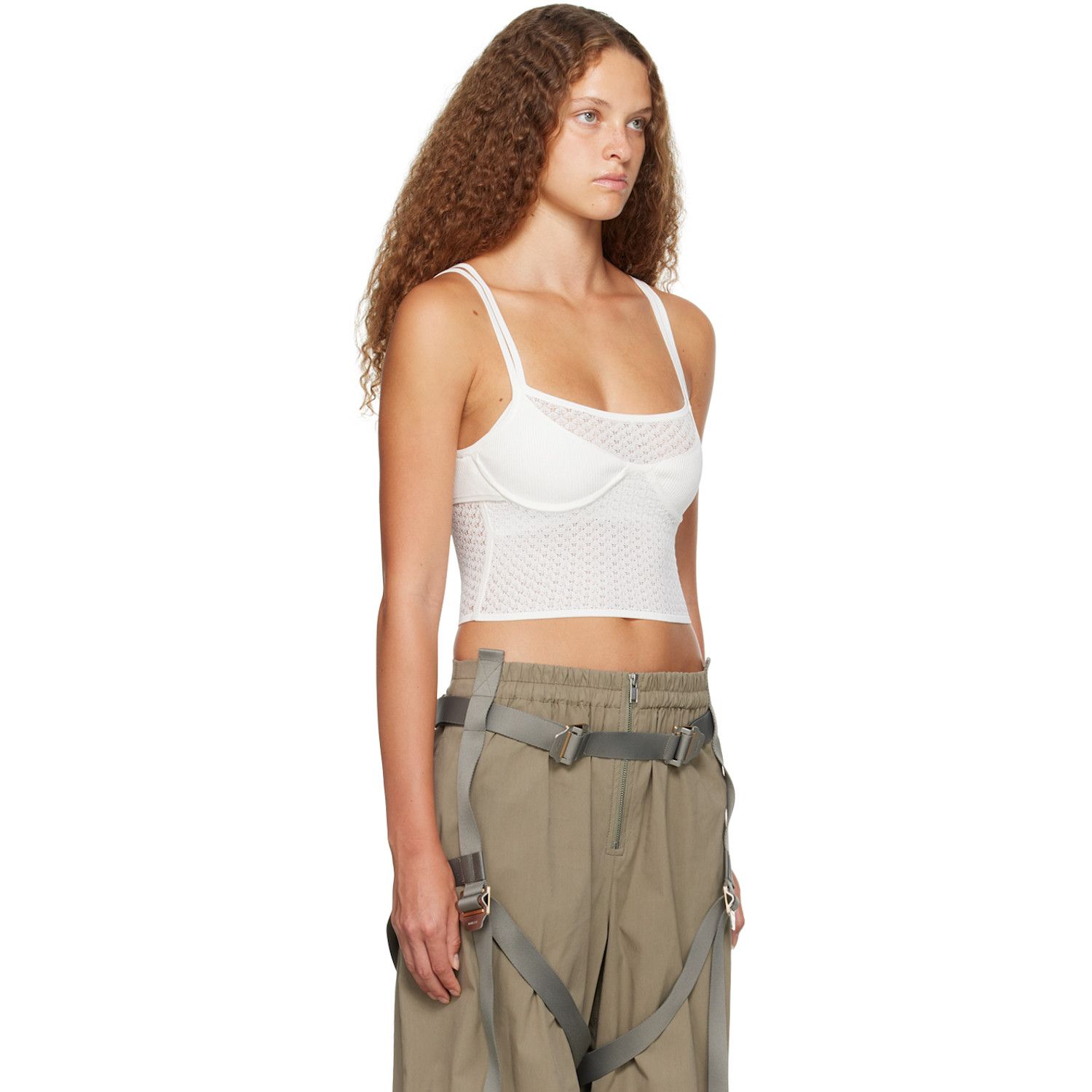  Dion Lee White Serpent Tank Top 