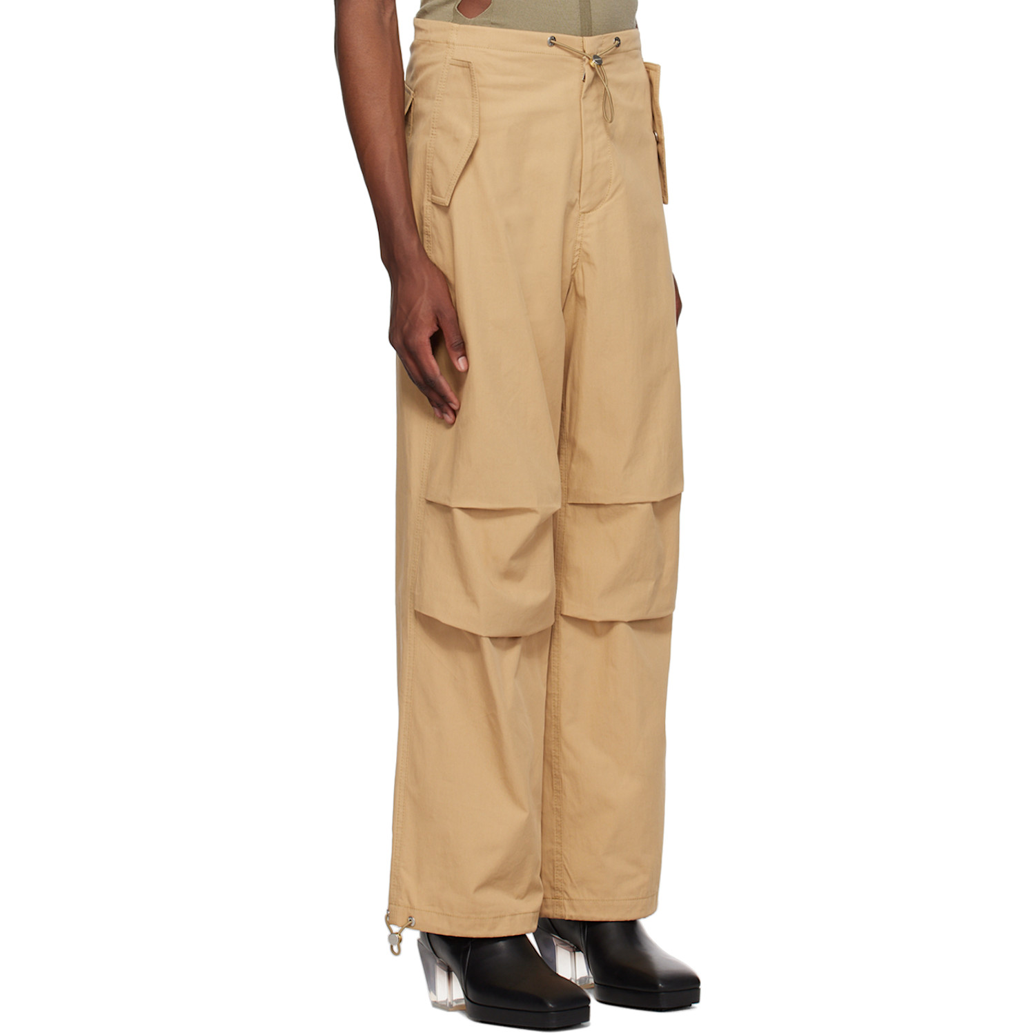  Dion Lee Beige Toggle Parachute Trousers 