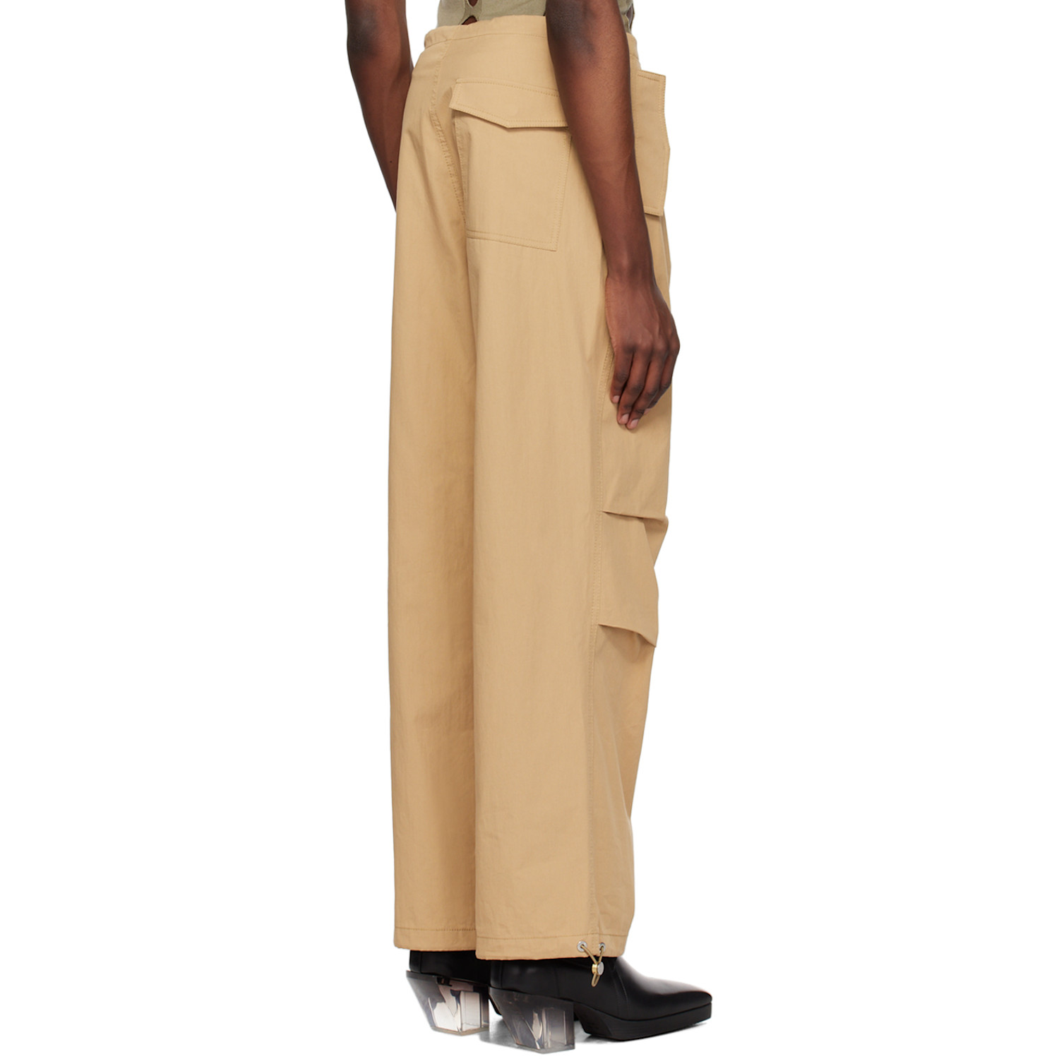  Dion Lee Beige Toggle Parachute Trousers 