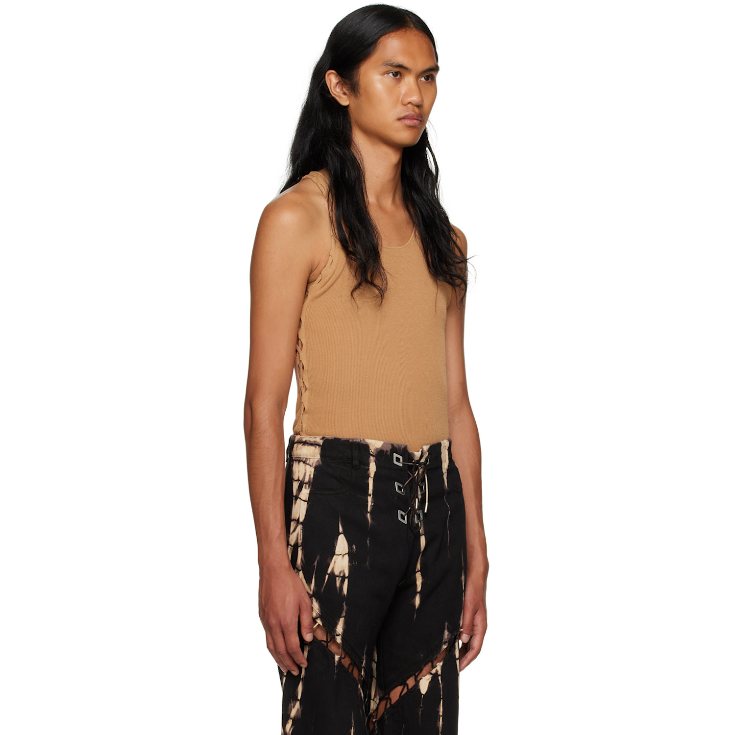  Dion Lee Tan Bichrome Tank Top 
