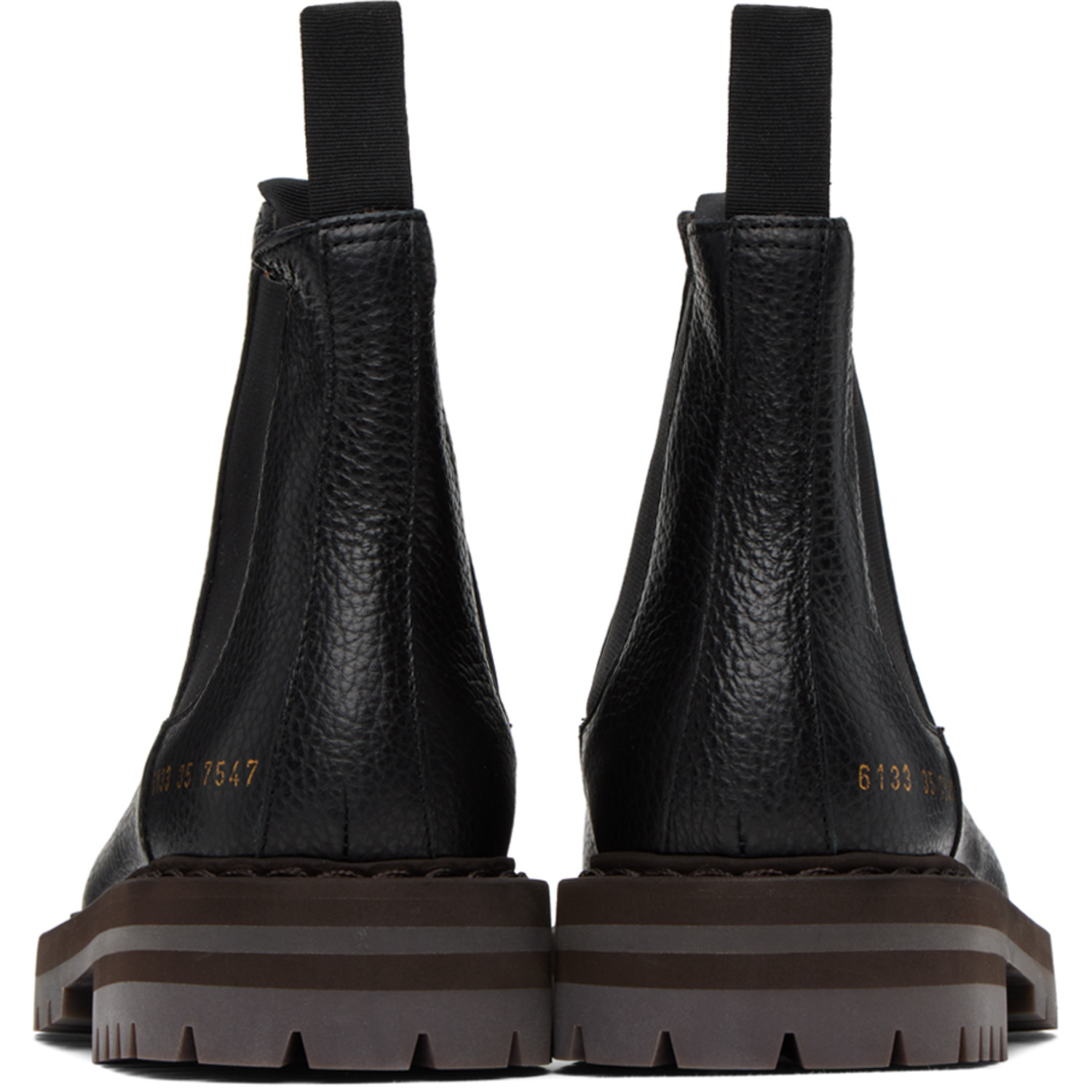  Common Projects Black Leather Chelsea Boots 