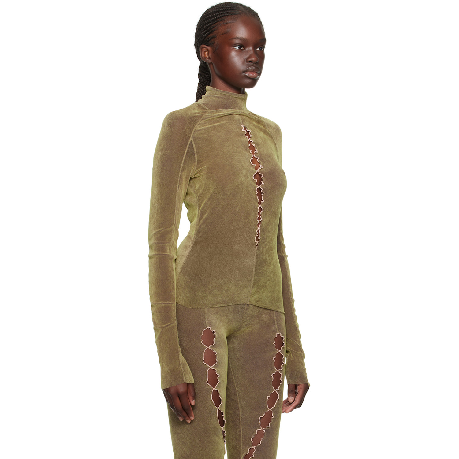  Rui Khaki Cutout Turtleneck 