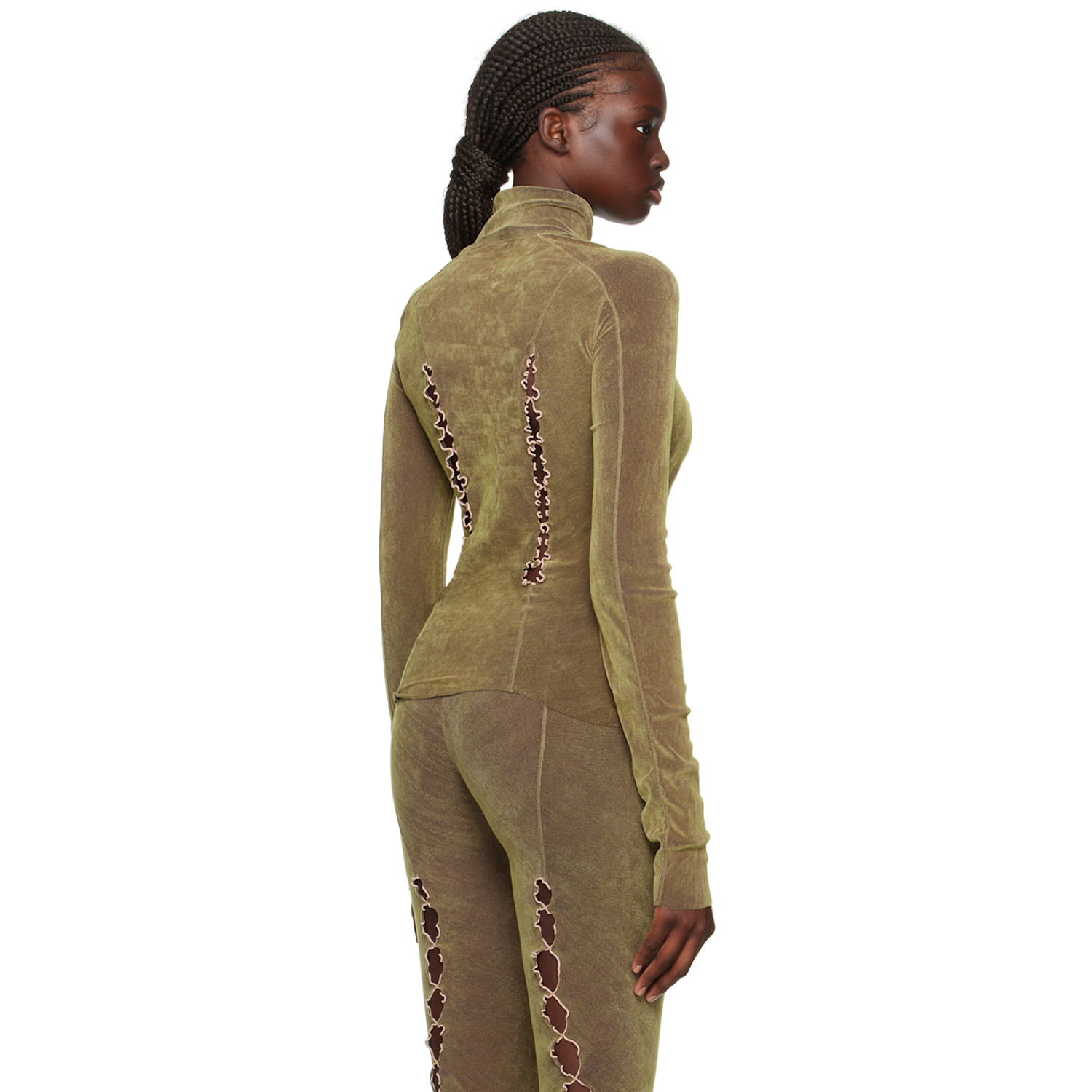  Rui Khaki Cutout Turtleneck 