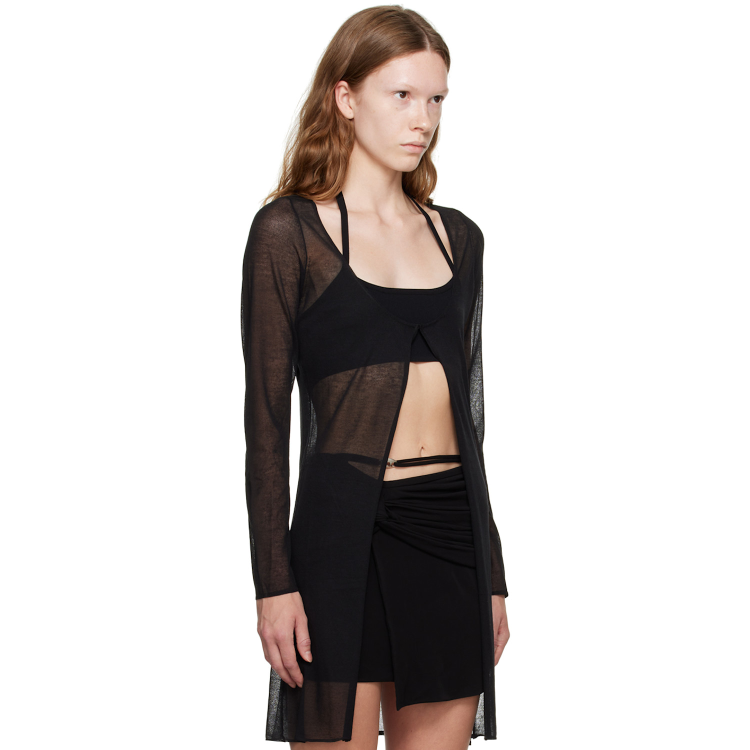  Paris Georgia Black Jasmine Cardigan & Tank Top Set 