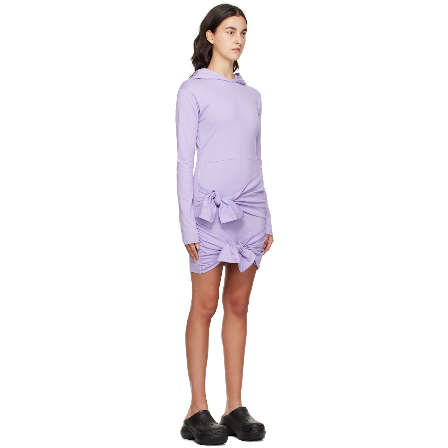  Msgm Purple Hooded Minidress 