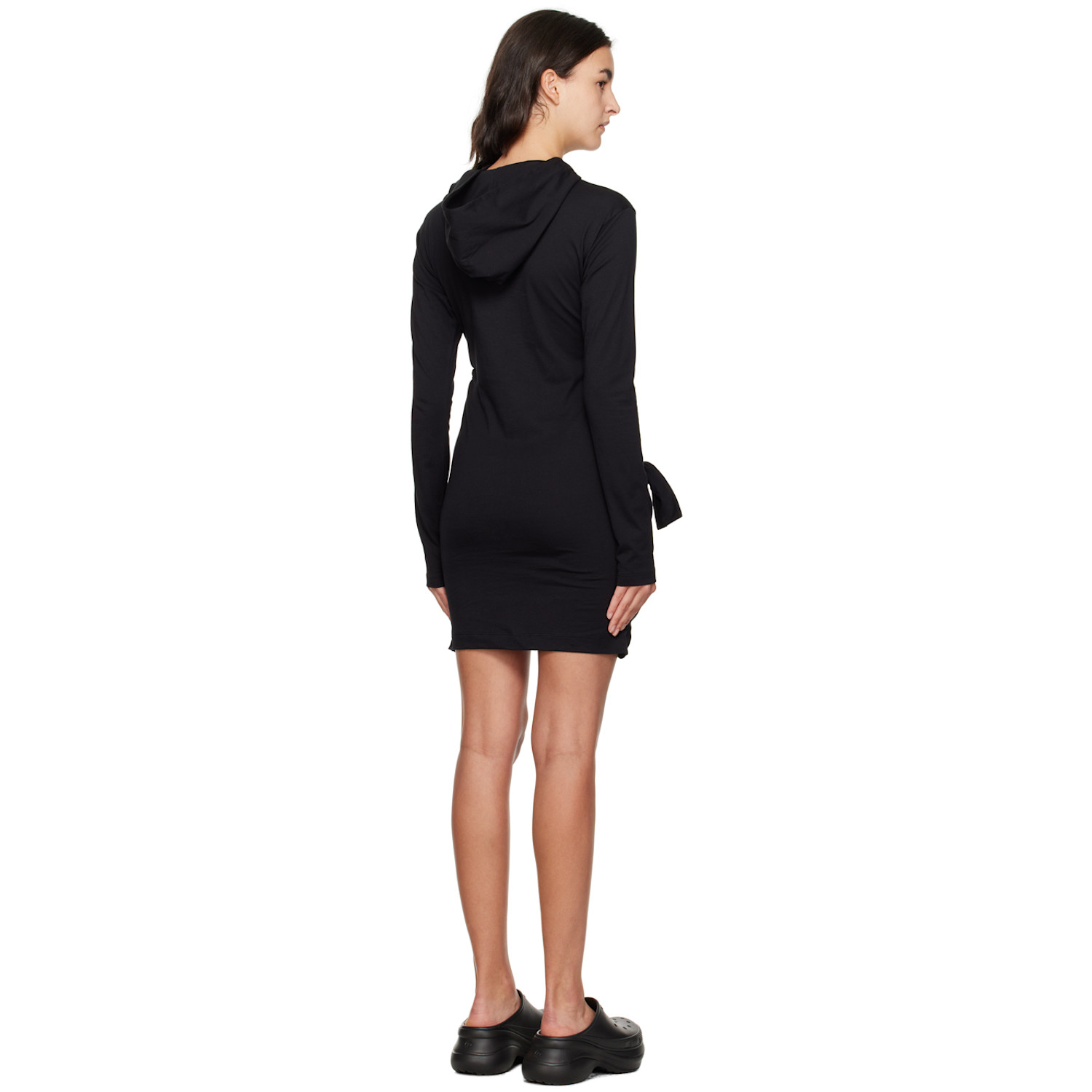  Msgm Black Hooded Minidress 