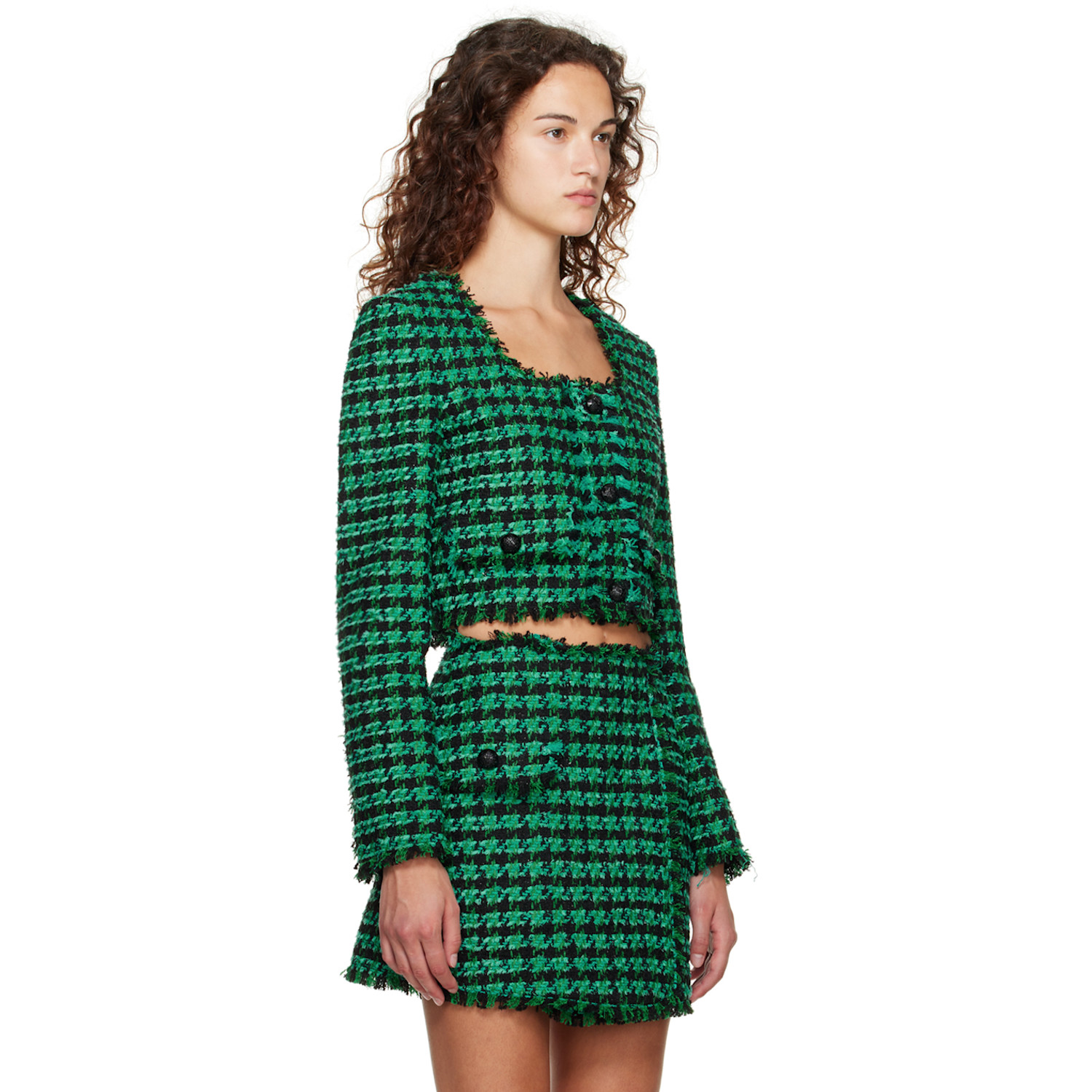  Msgm Green Check Jacket 