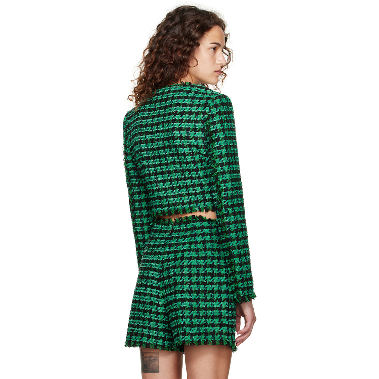  Msgm Green Check Jacket 