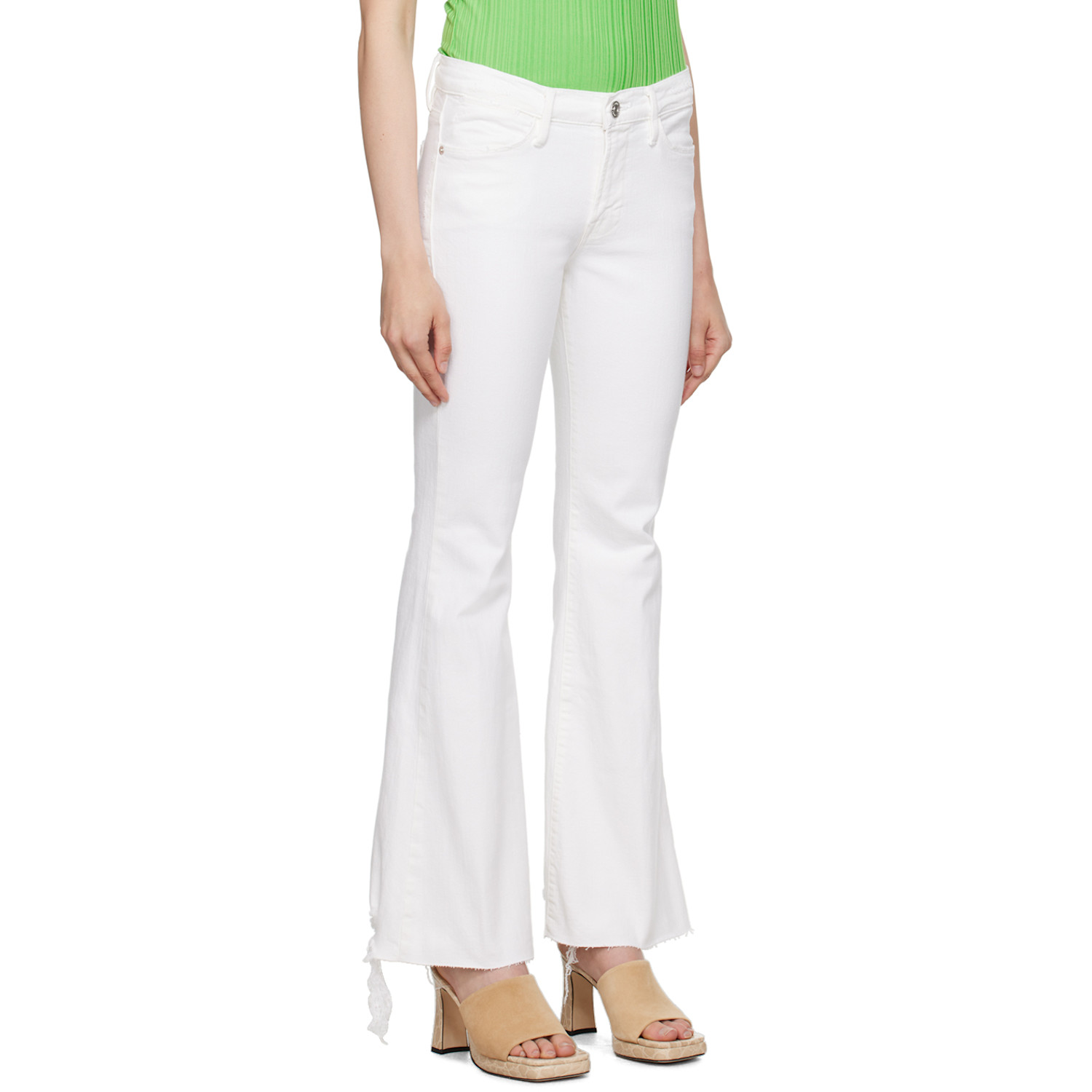  Frame White 'le Easy Flare' Jeans 